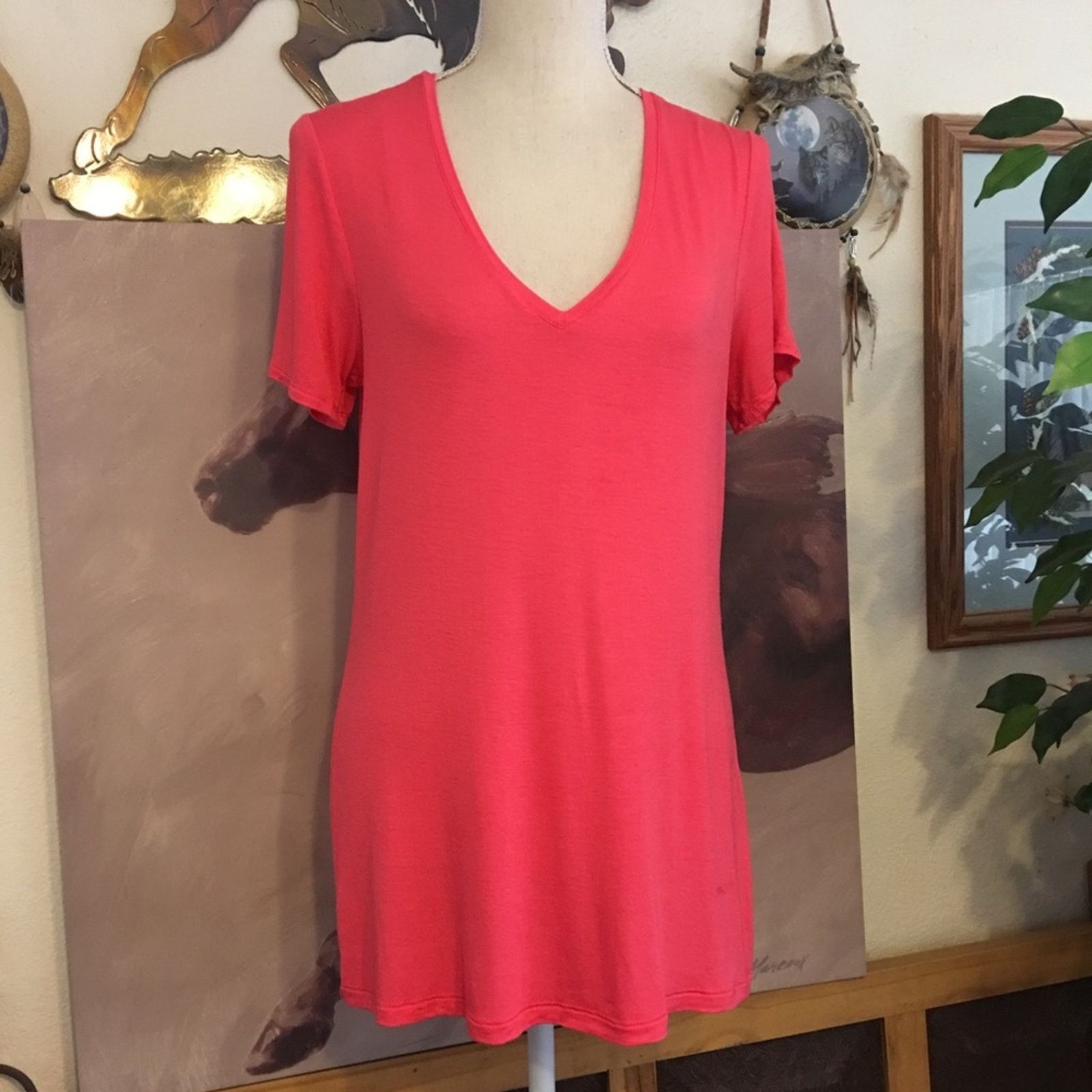 Apt. 9 APT 9 bubble gum pink v neck tee shirt sleeve M Size M / US 6-8 / IT 42-44 - 1 Thumbnail
