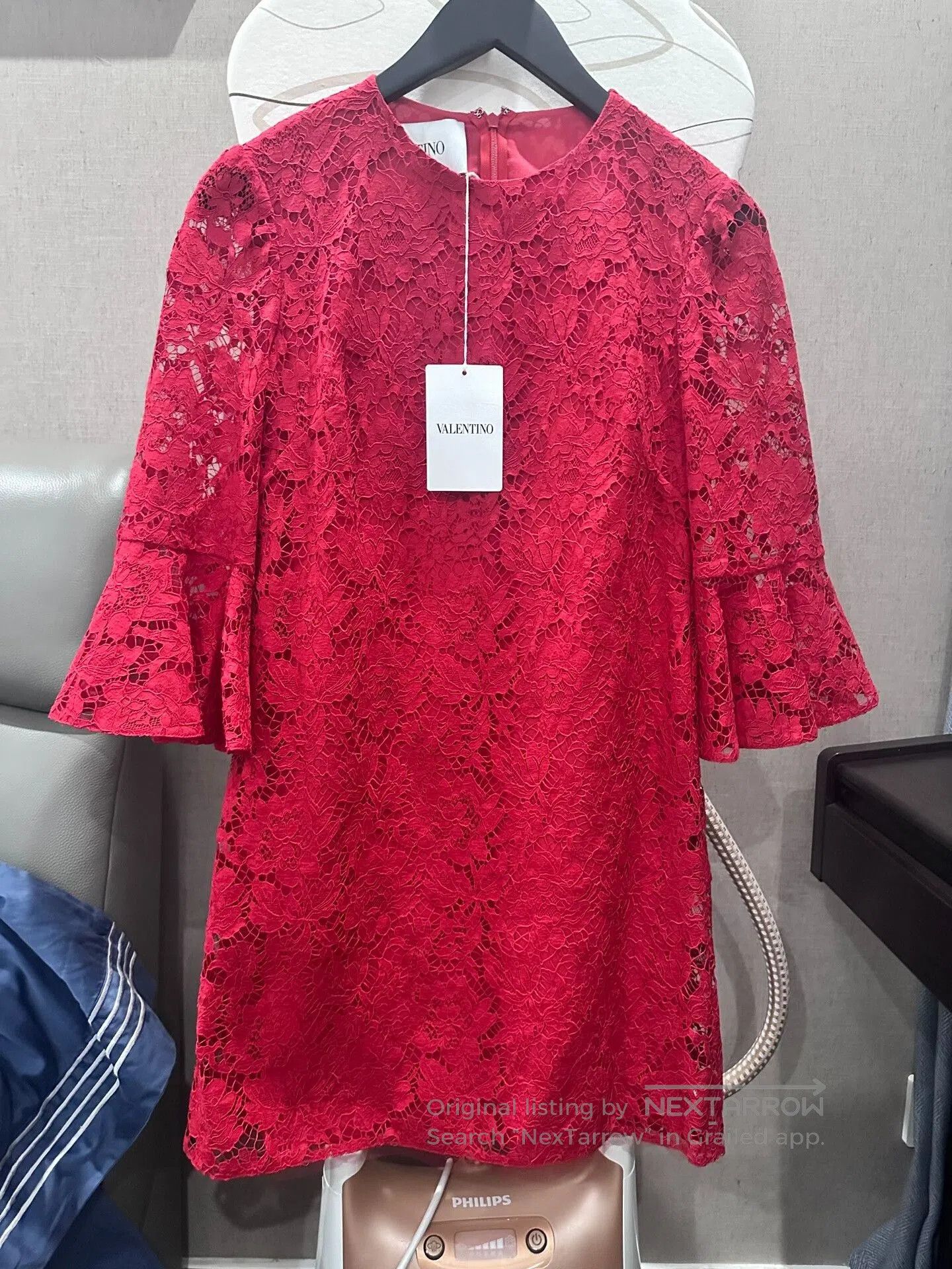 Valentino Red Lace Cocktail Dress New.