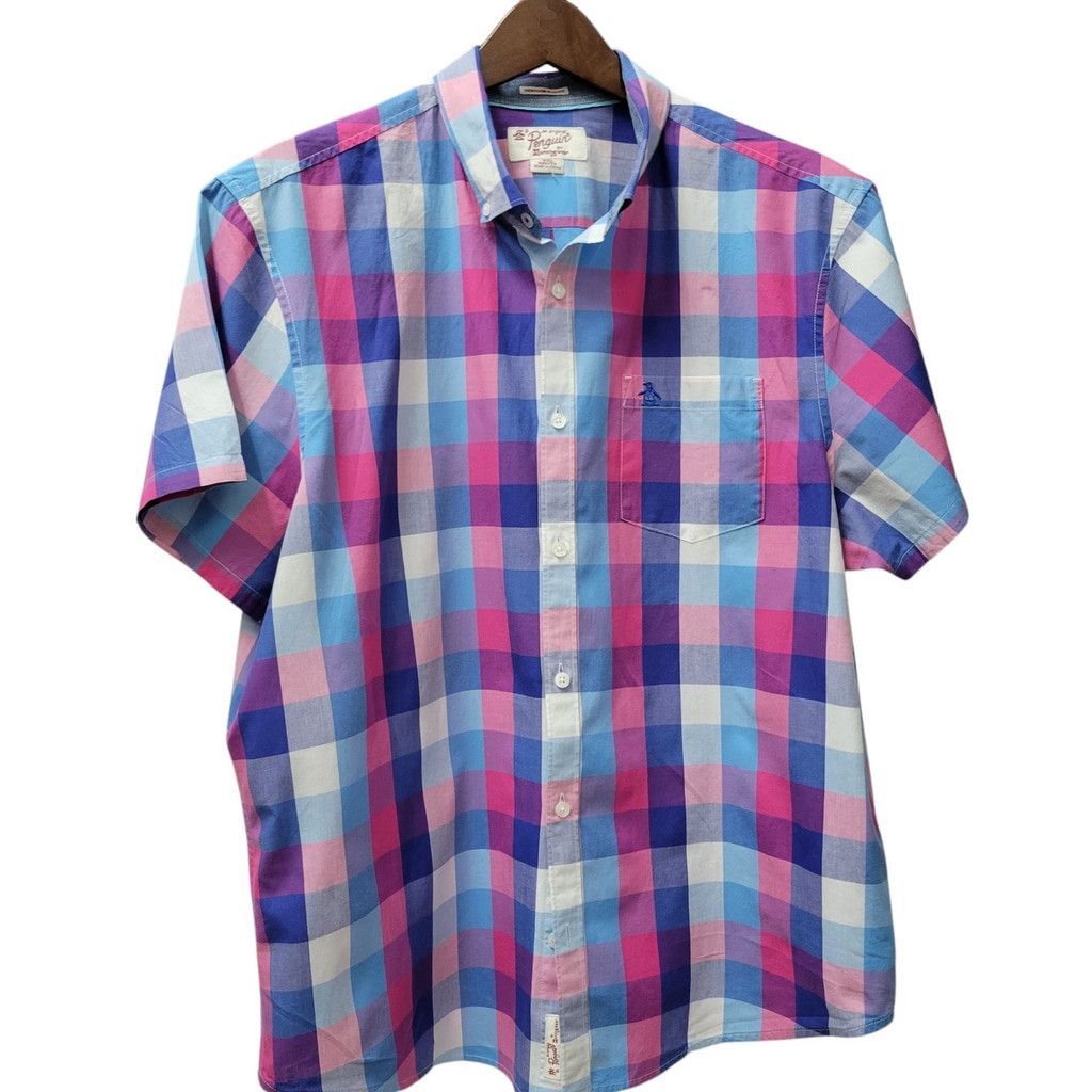 Other Penguin Men Heritage Slim-Fit Checkered Short Sleeves Shirt Size US XXL / EU 58 / 5 - 1 Thumbnail