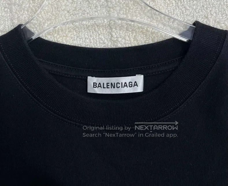 Balenciaga Balenciaga Black short-sleeved crewneck t-shirt with lette Size US XS / EU 42 / 0 - 3 Thumbnail