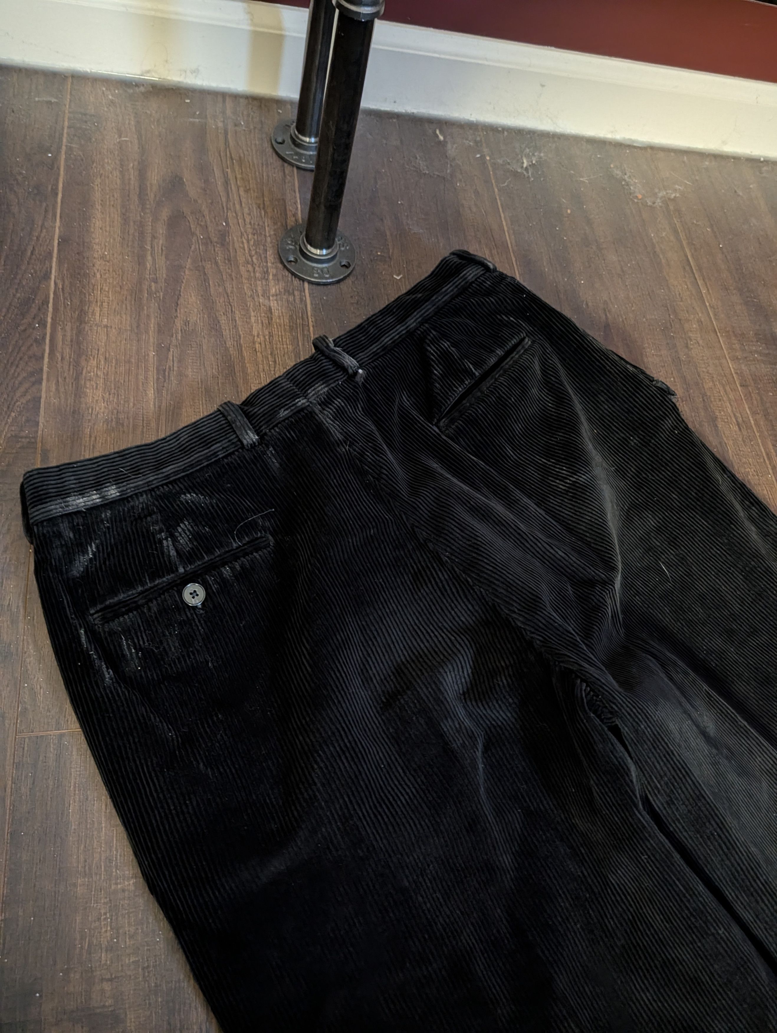 Bullock & Jones Vintage black corduroy cuffed MiUSA tailored pants 35" Size US 35 - 7 Thumbnail