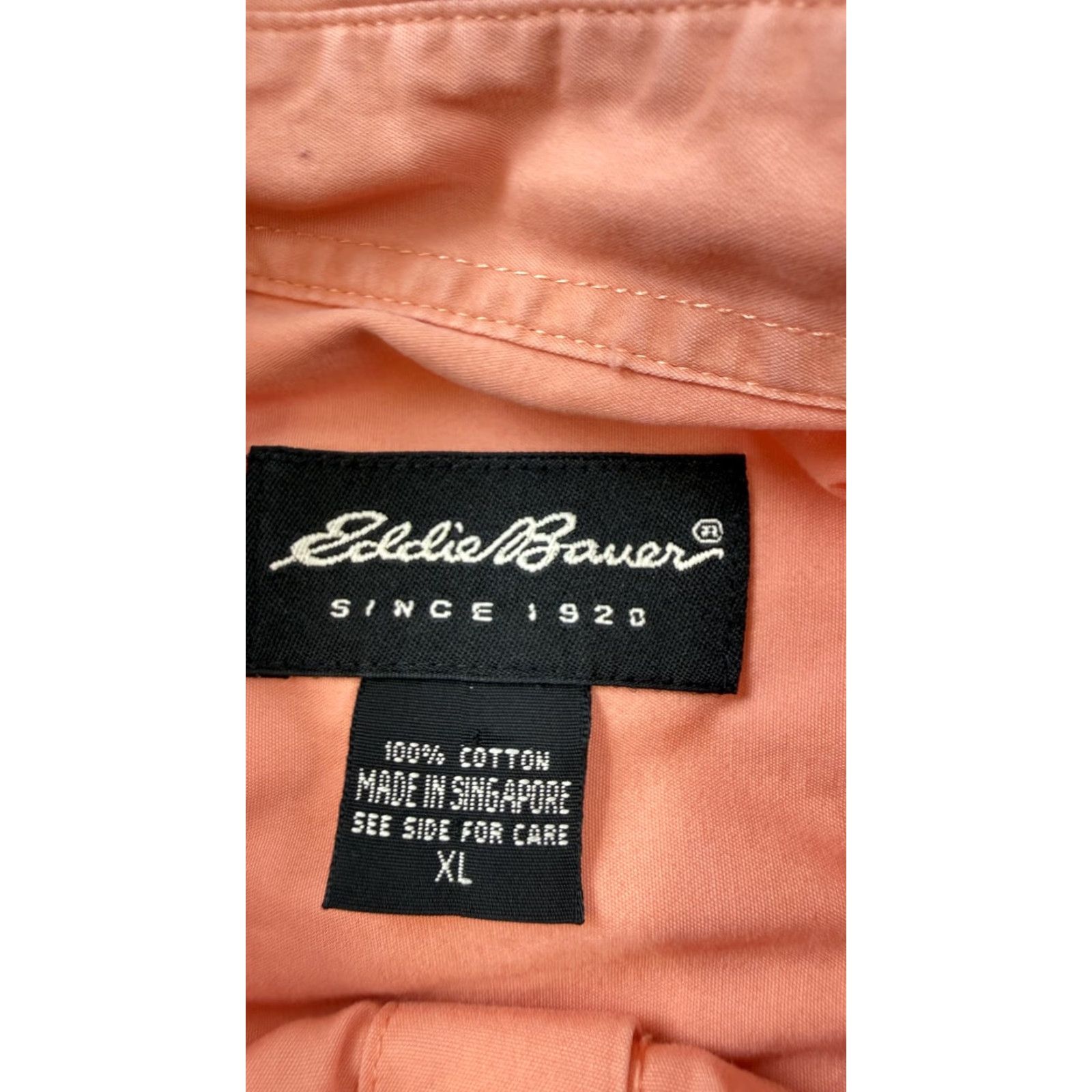 Eddie Bauer Eddie Bauer Shirt Mens XL Pink Solid Short Sleeve Button-Front Cotton Casual Size US XL / EU 56 / 4 - 3 Thumbnail