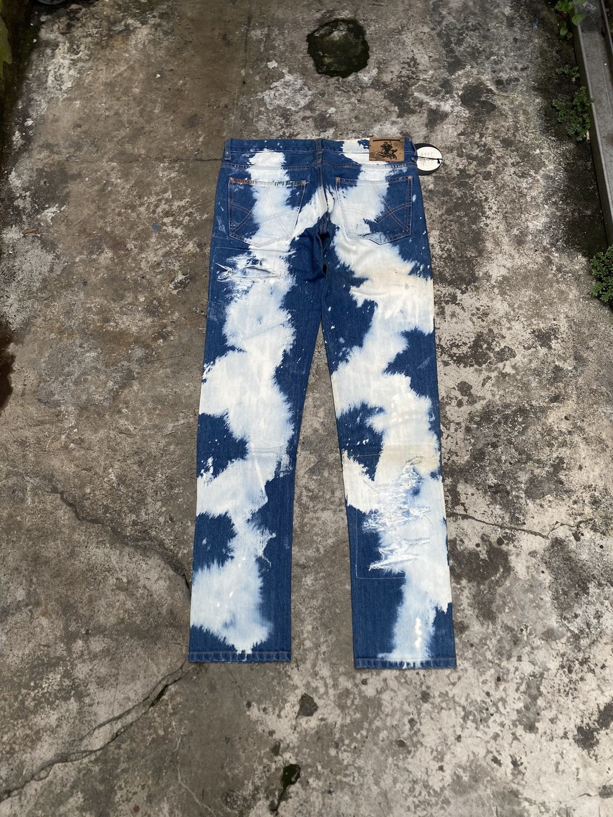 Japanese Brand PROPA9ANDA Josh Rox Tie Dye Ripped Japanese Denim Size US 33 - 2 Thumbnail