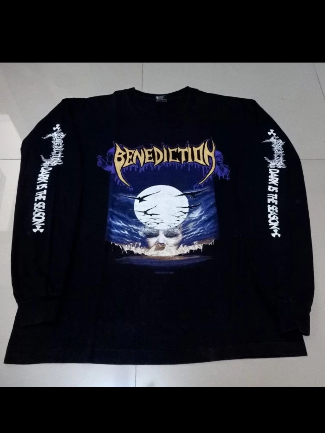 Band Tees × Vintage Long Sleeve Benediction Dark is the season Vintage rare Size US XL / EU 56 / 4 - 1 Thumbnail