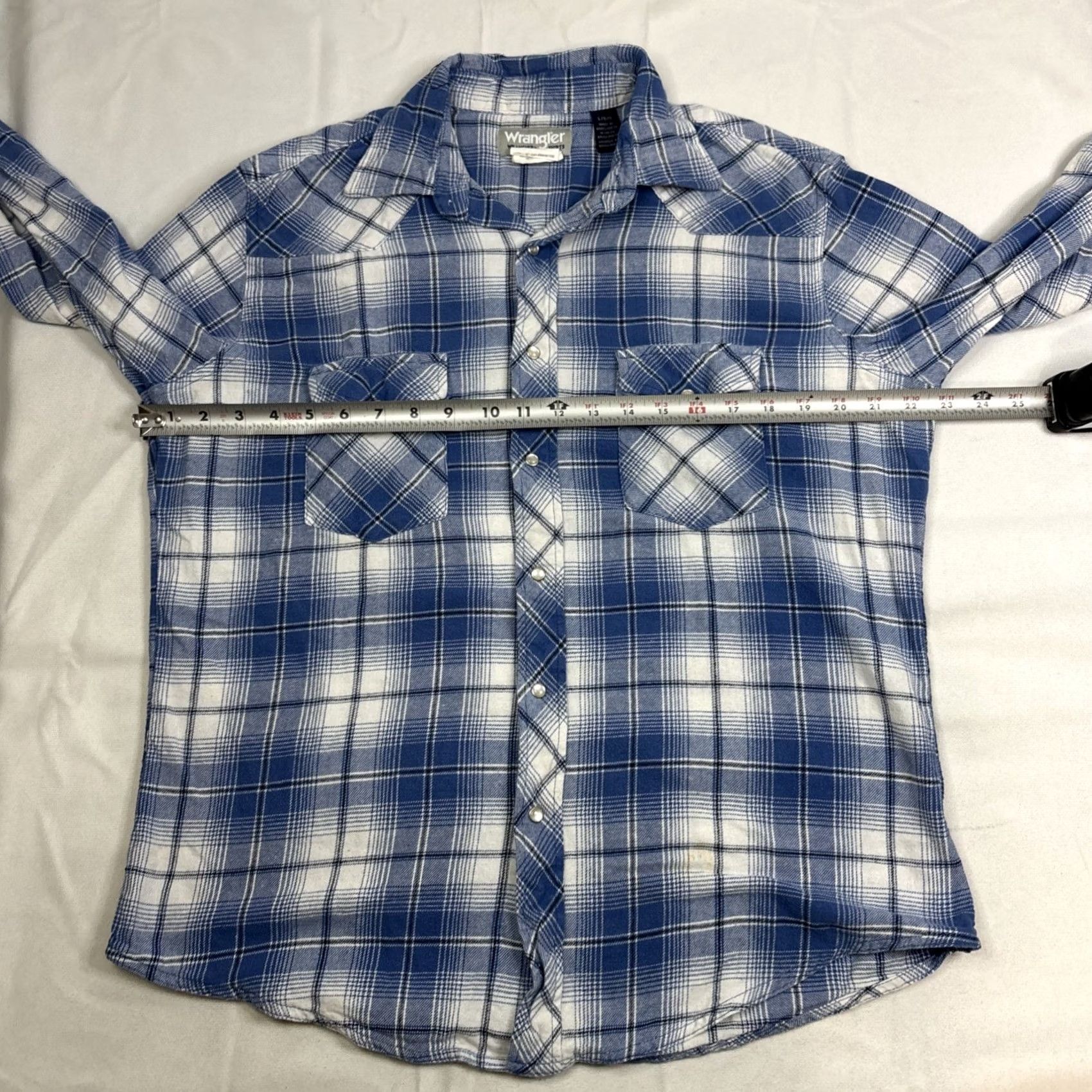 Wrangler VINTAGE Wrangler Workwear Plaid Pearl Snap Men’s Large Long Sleeve Blue Mens L Regular Button-Up Shirt Workwear Size US L / EU 52-54 / 3 - 4 Thumbnail