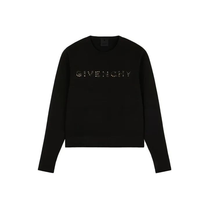 Givenchy Black Logo Embroidered Knit Sweater