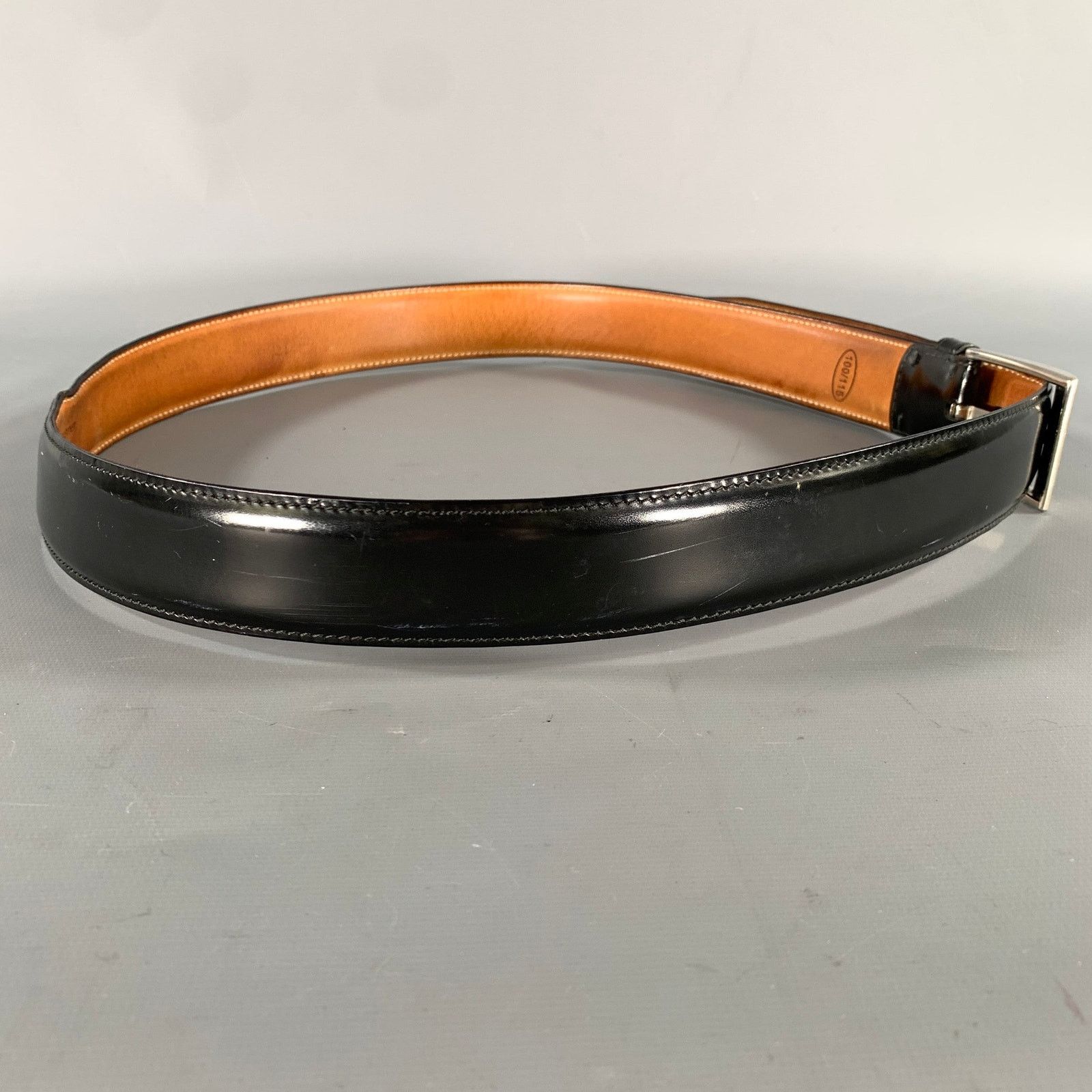 Sutor Mantellassi SUTOR MANTELLASSI Size 38 Black Solid Leather Belt Size 38 - 2 Thumbnail