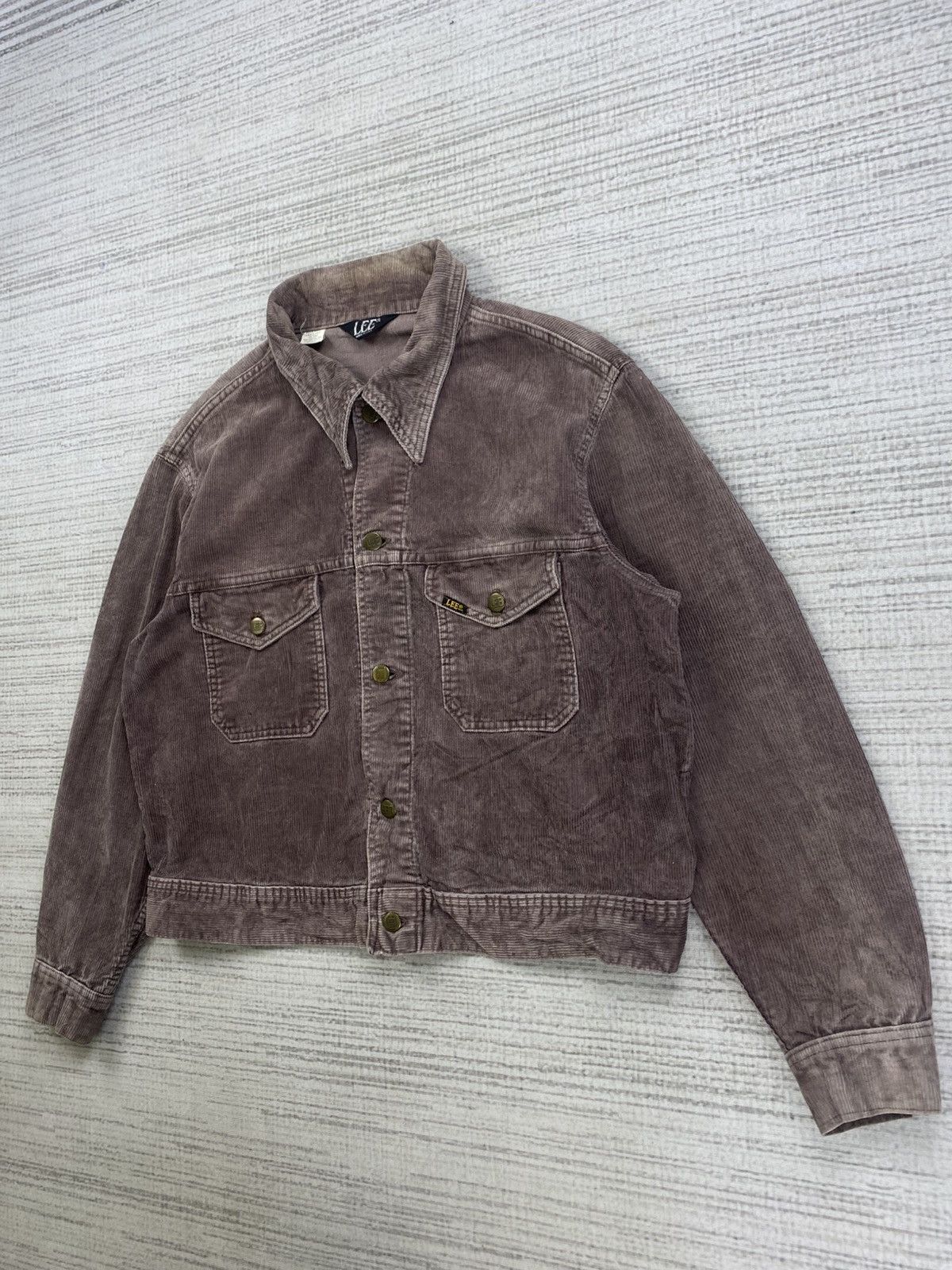 Lee × Vintage Vintage 80s Lee Casual Brown Double Pocket Corduroy Jacket Size US L / EU 52-54 / 3 - 4 Thumbnail