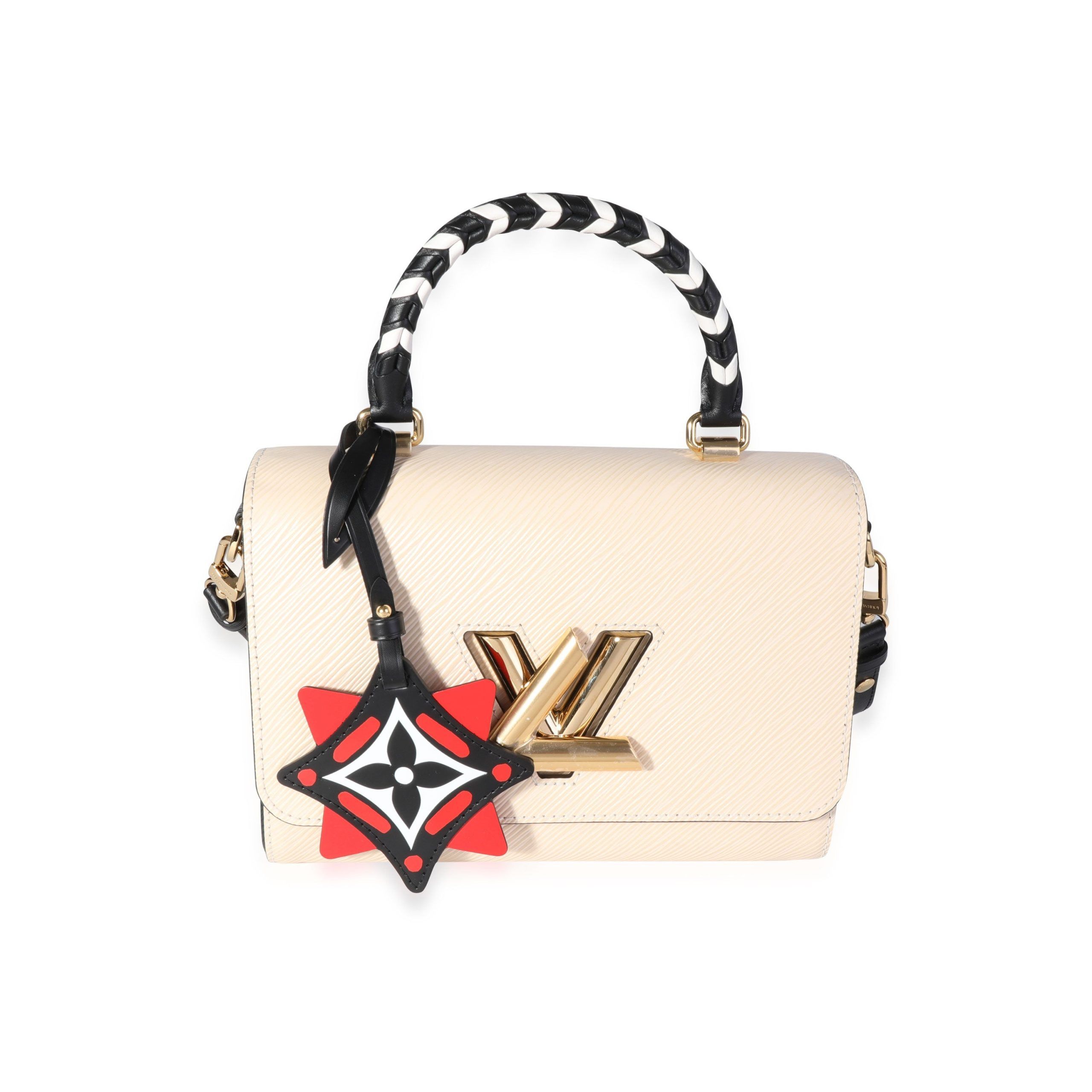 image of Louis Vuitton Creme And Black Epi Leather Crafty Twist Mm in White, Women's