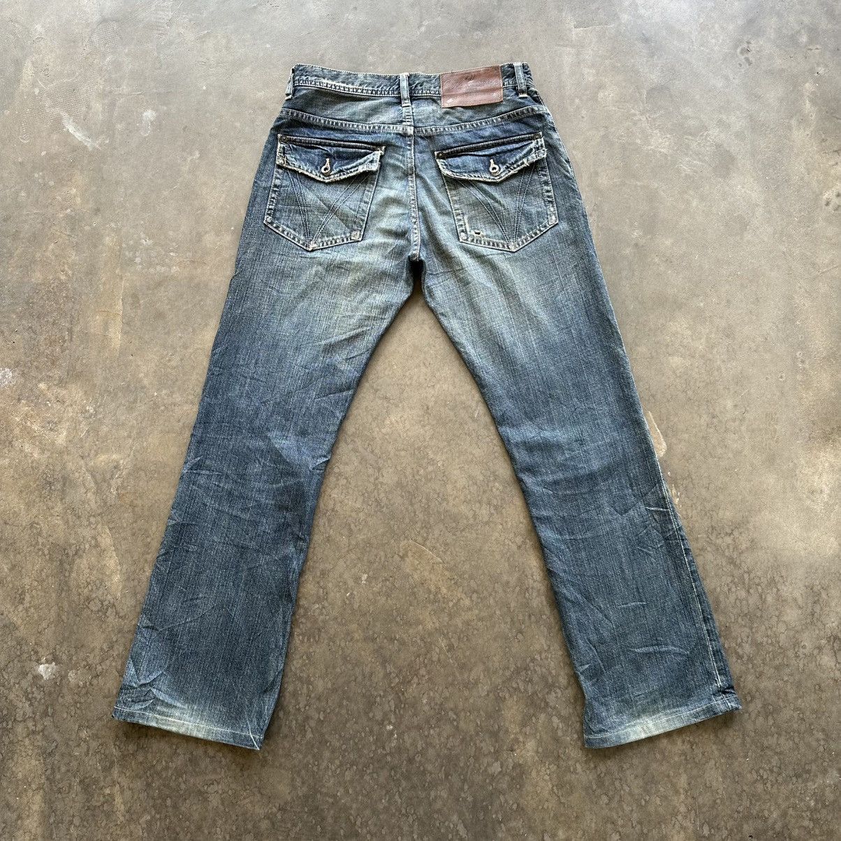 Japanese Brand Vintage Tete Homme Distressed Faded Denim Jean Pant W30 Size US 30 / EU 46 - 9 Thumbnail