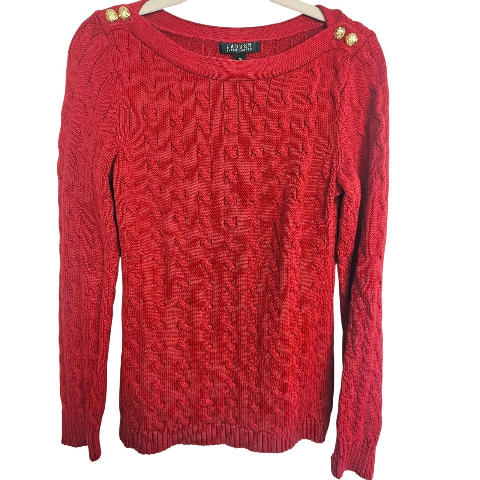 Lauren Ralph Lauren Lauren Ralph Lauren Cable Knit Sweater M Preppy Holiday Xmas Size M / US 6-8 / IT 42-44 - 1 Thumbnail