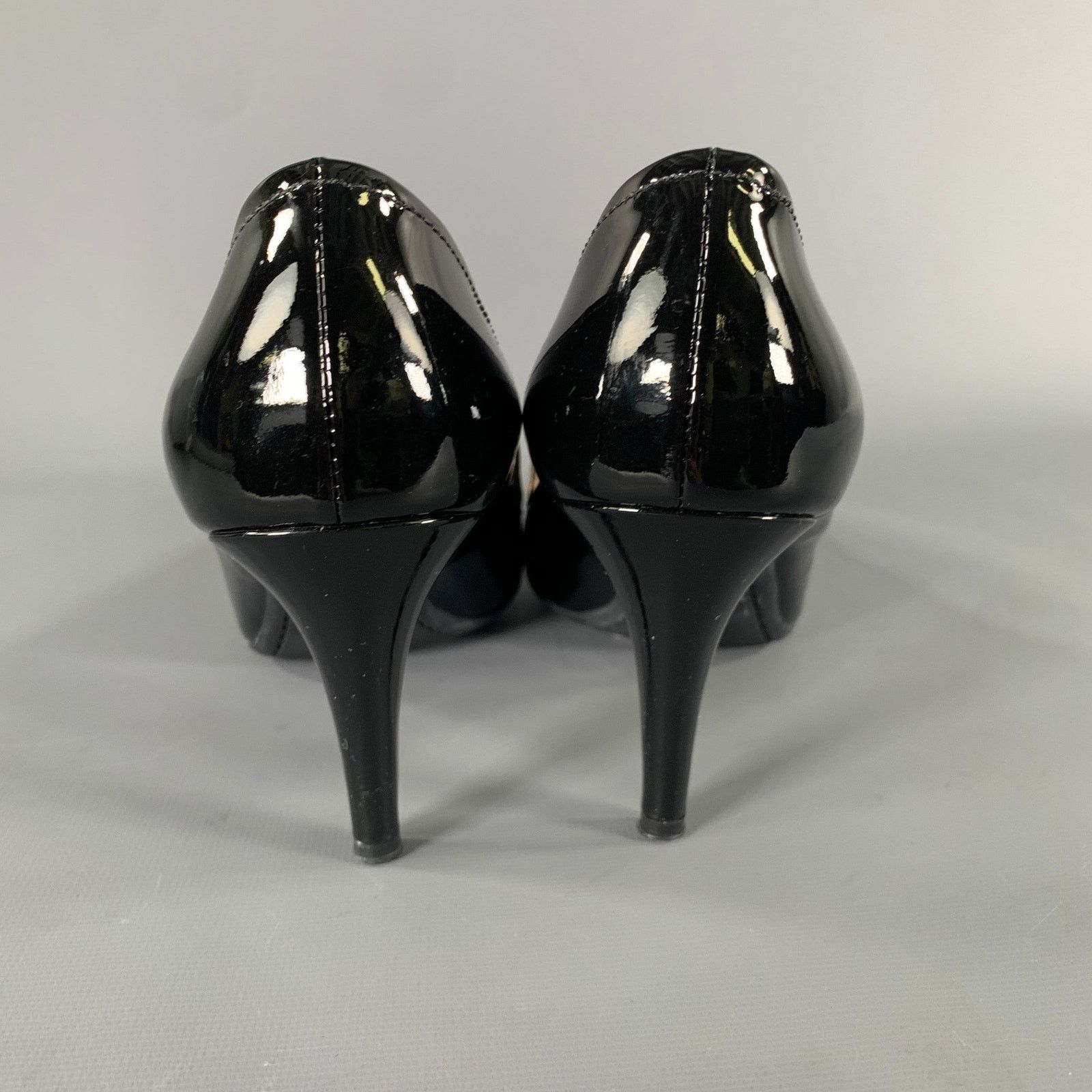 Prada PRADA Size 8 Black Patent Leather Shiny Patent Pumps Size US 8 / IT 38 - 3 Thumbnail