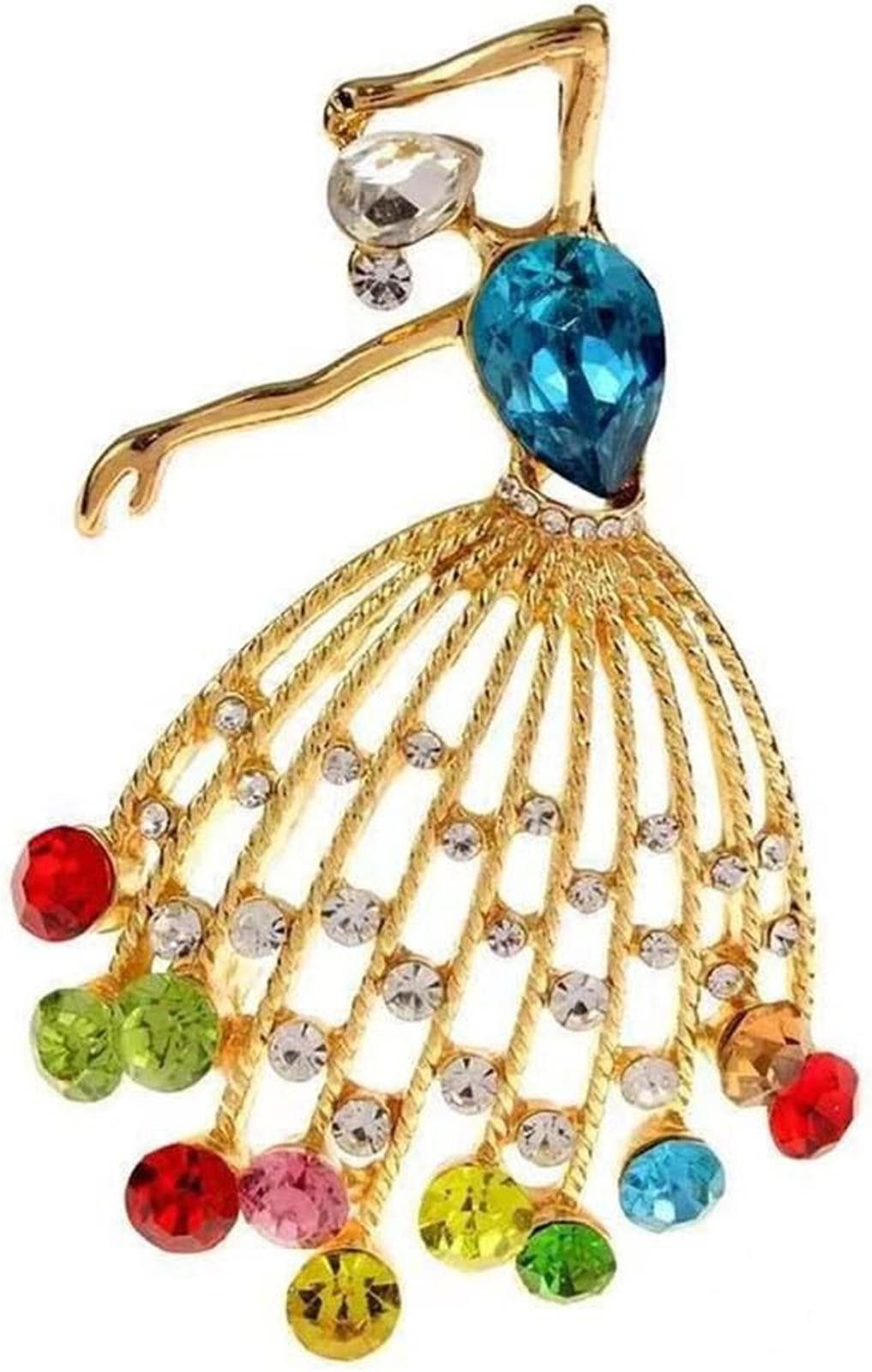 Designer Dancing Girl Brooch Pins Elegant Rhinestones Ballet Dancer Size ONE SIZE - 9 Thumbnail