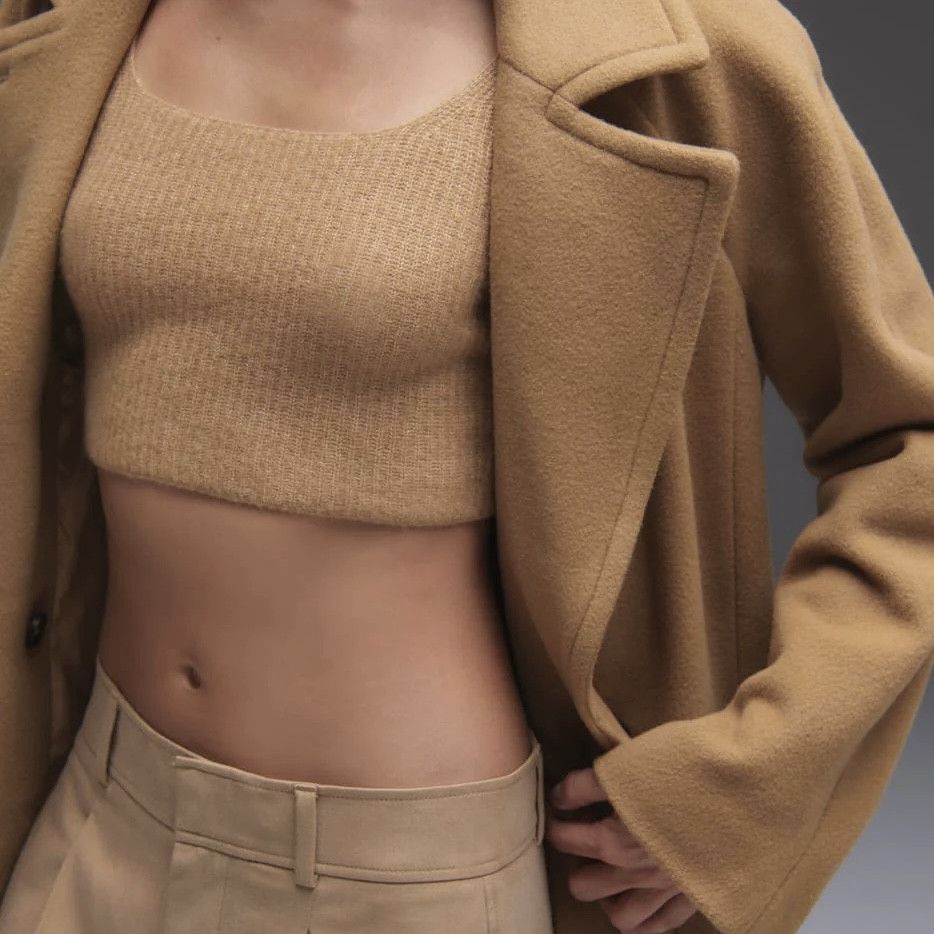 Everlane New Everlane Wool Blend Knit Cozy Cropped Tank Top Camel Size M / US 6-8 / IT 42-44 - 4 Thumbnail