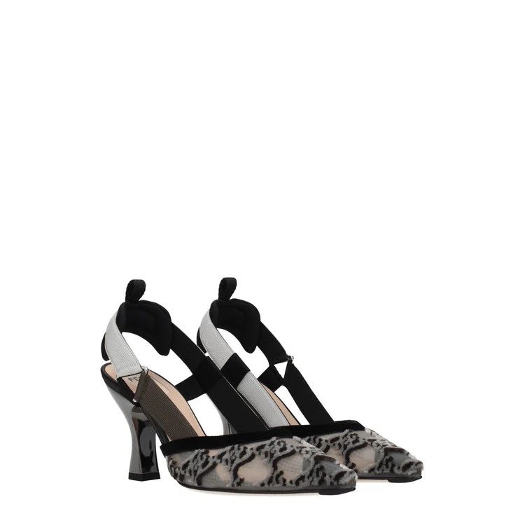 Fendi ob1o1e1124 Net Transparent Sandals in Grey & Black Size US 5 / IT 35 - 2 Thumbnail