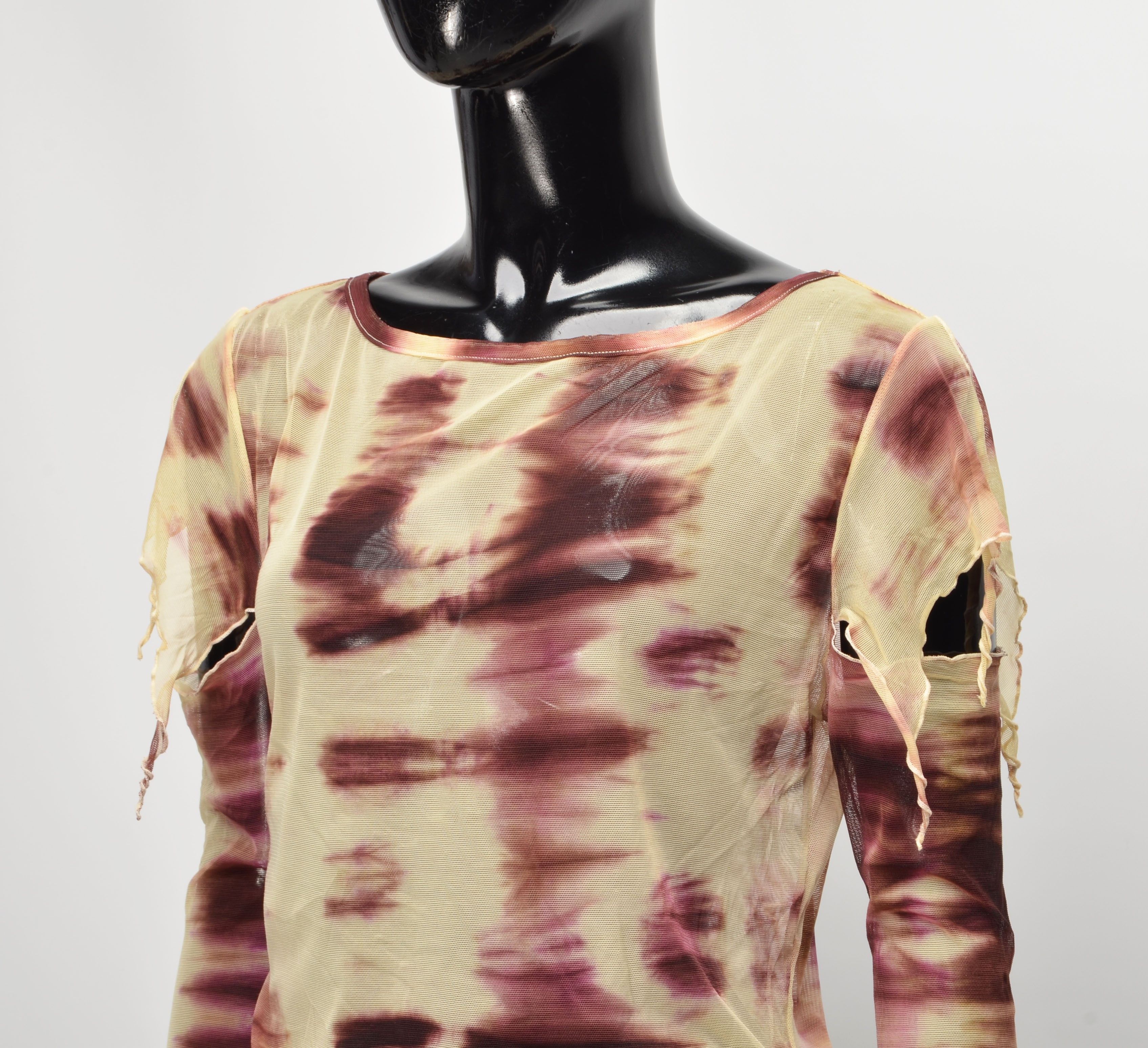 Other Teddys Hyper Y2K Grunge Fairy Mesh Open Shoulders Top Size L / US 10 / IT 46 - 2 Thumbnail