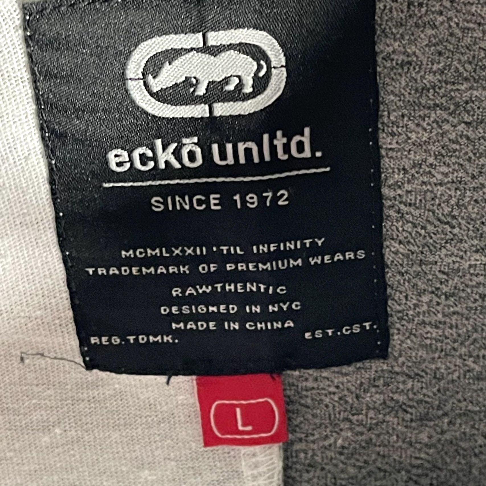 Ecko Unltd. VINTAGE Ecko Unltd Shirt Mens L White Gray Two Tone Logo Graphic Streetwear Tee Size US L / EU 52-54 / 3 - 6 Thumbnail