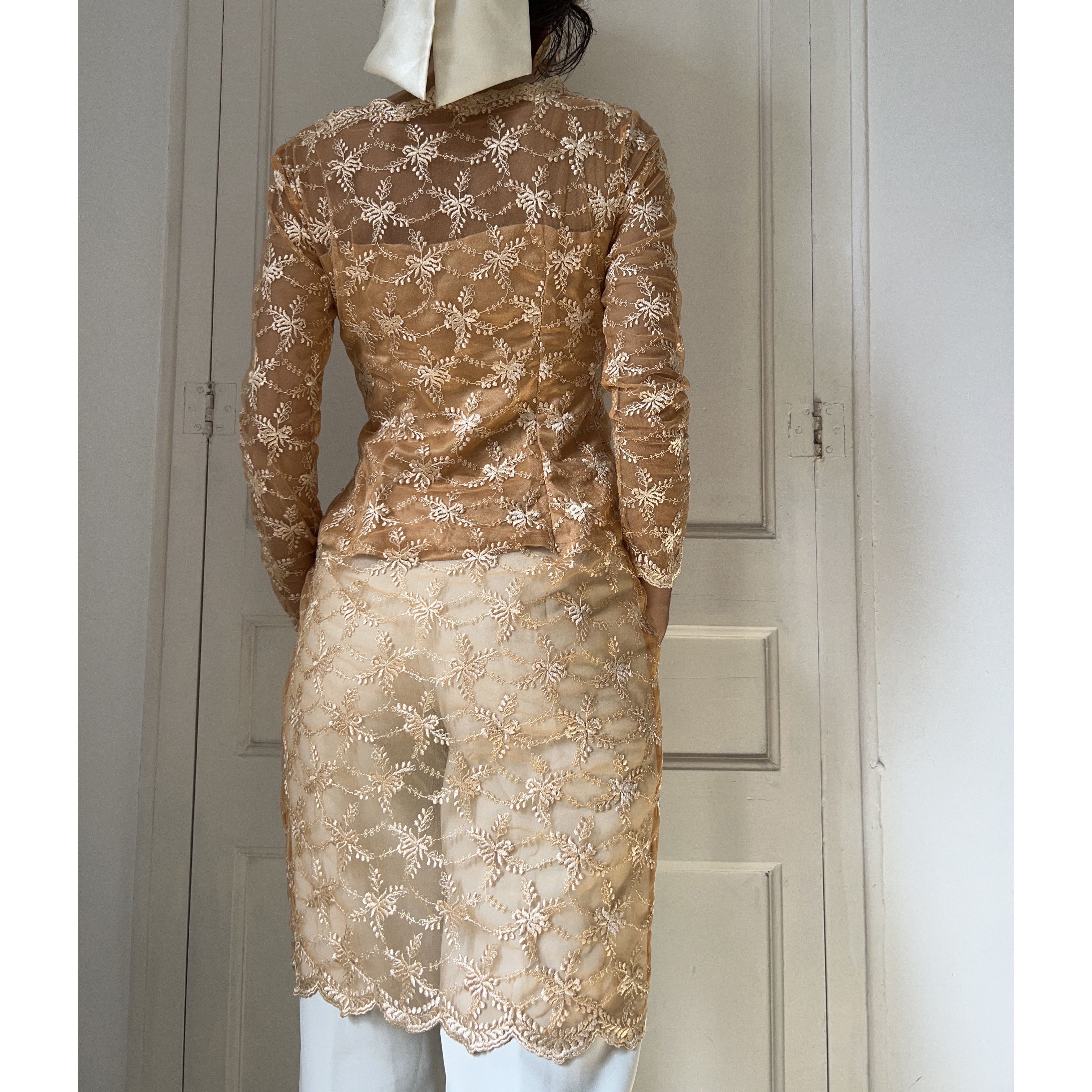 Vintage Vintage Orange Lace Kebaya Dress Size M / US 6-8 / IT 42-44 - 3 Thumbnail