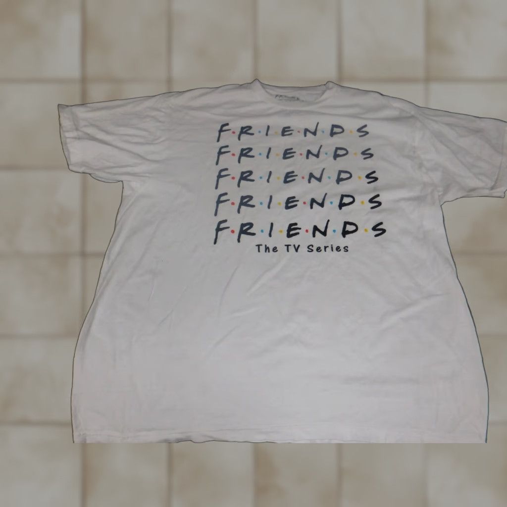 Vintage Friends Mens T-Shirt XL White Crew Neck Short Sleeve Logo Cotton Blend Polyester, Solid, Regular Fit, TV Sitcom, Friends Size US XL / EU 56 / 4 - 1 Thumbnail
