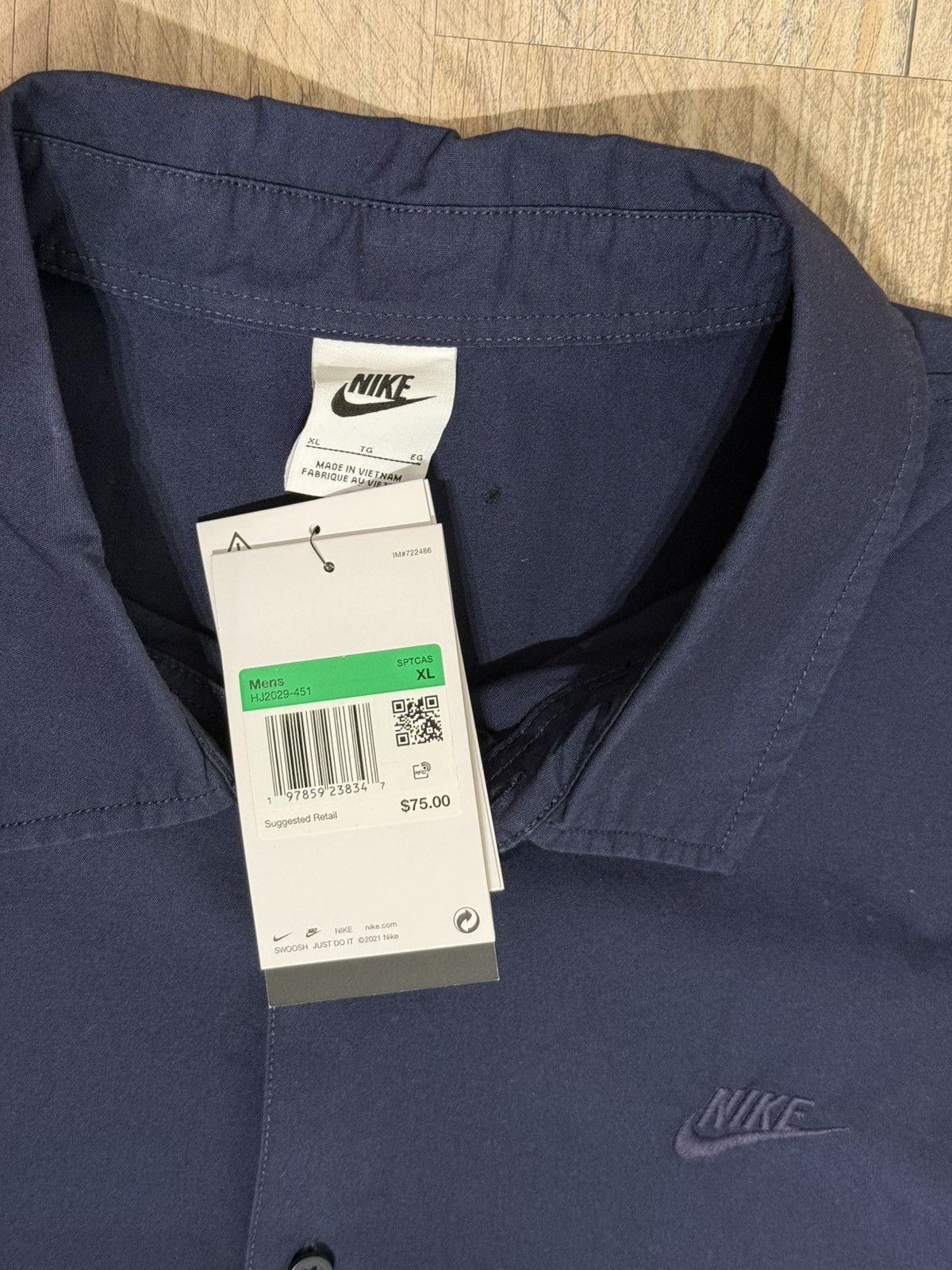 Nike Nike Club Short-Sleeve Button-Down Shirt Size US XL / EU 56 / 4 - 2 Thumbnail