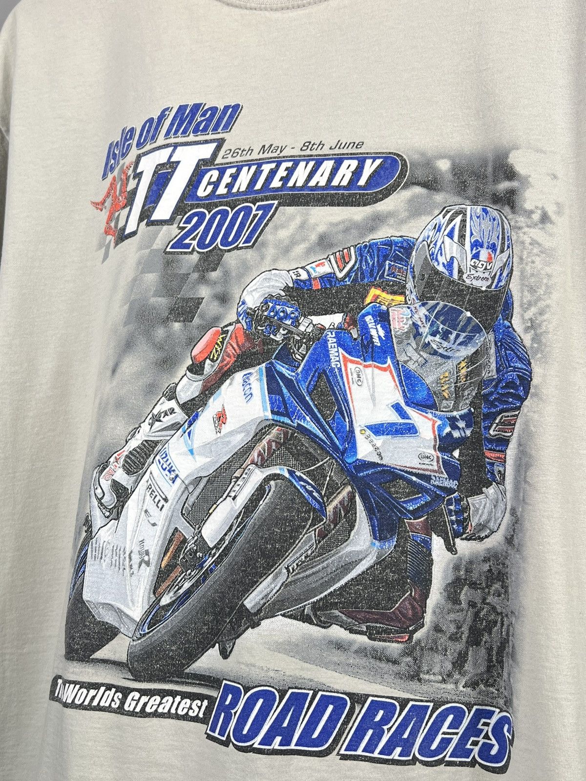 Vintage Isle Of Man TT Centenary Road Racing 2007 Shirt L - XL Size US XL / EU 56 / 4 - 4 Thumbnail