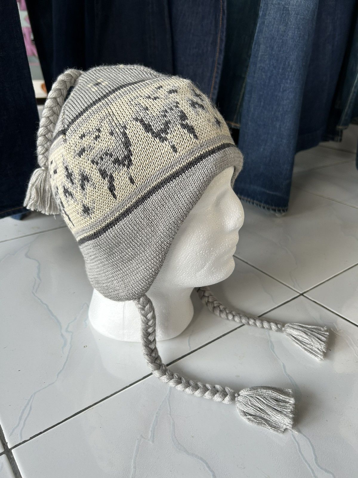 Japanese Brand × Vintage Vintage Ellesse Earflap Rare Design Beanie Hats Made Japan Size ONE SIZE - 2 Thumbnail
