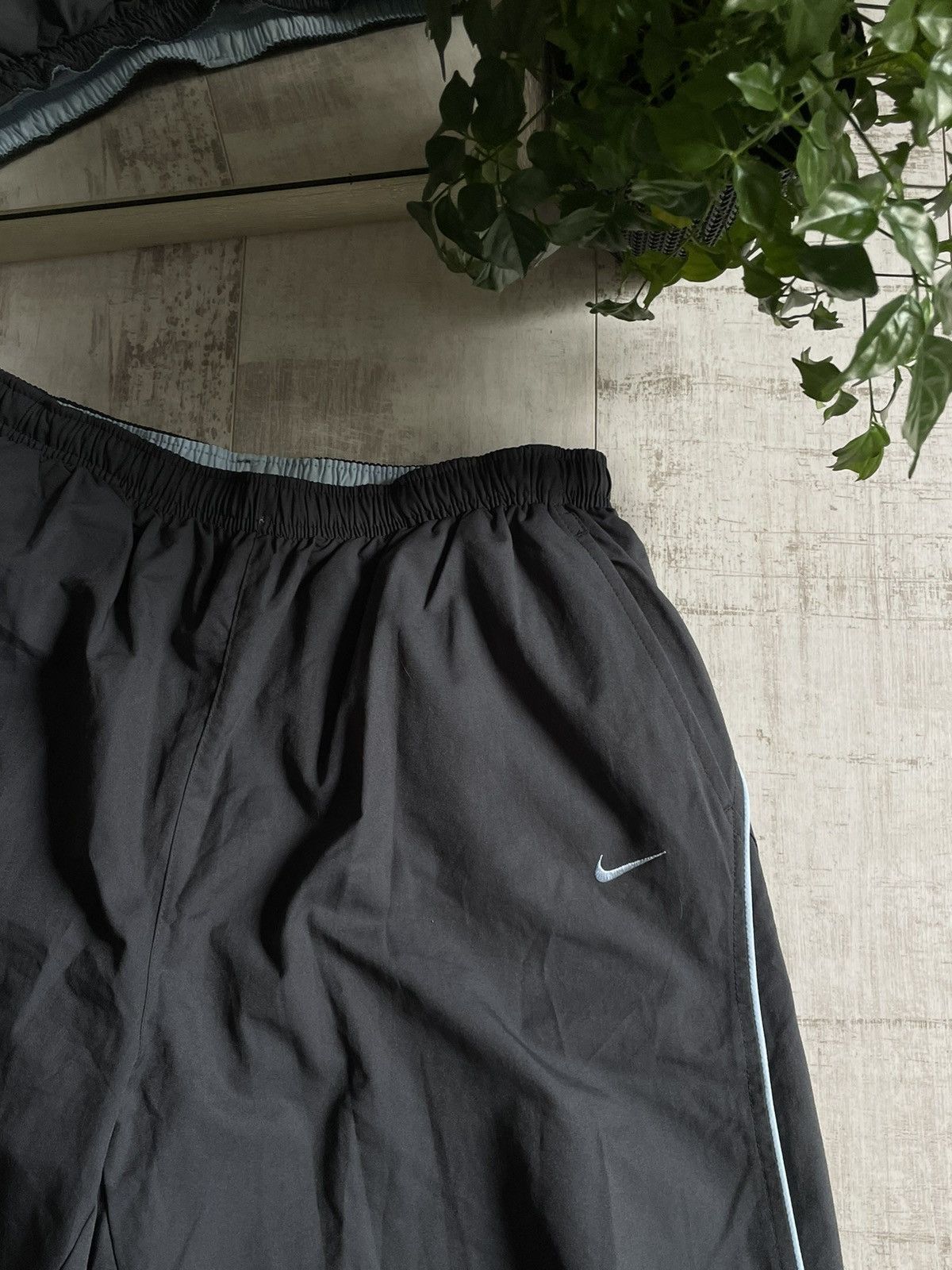 Nike × Vintage Vintage Nike 90’s Blue Swoosh Shorts Y2K Drill RARE Size US 37 - 2 Thumbnail