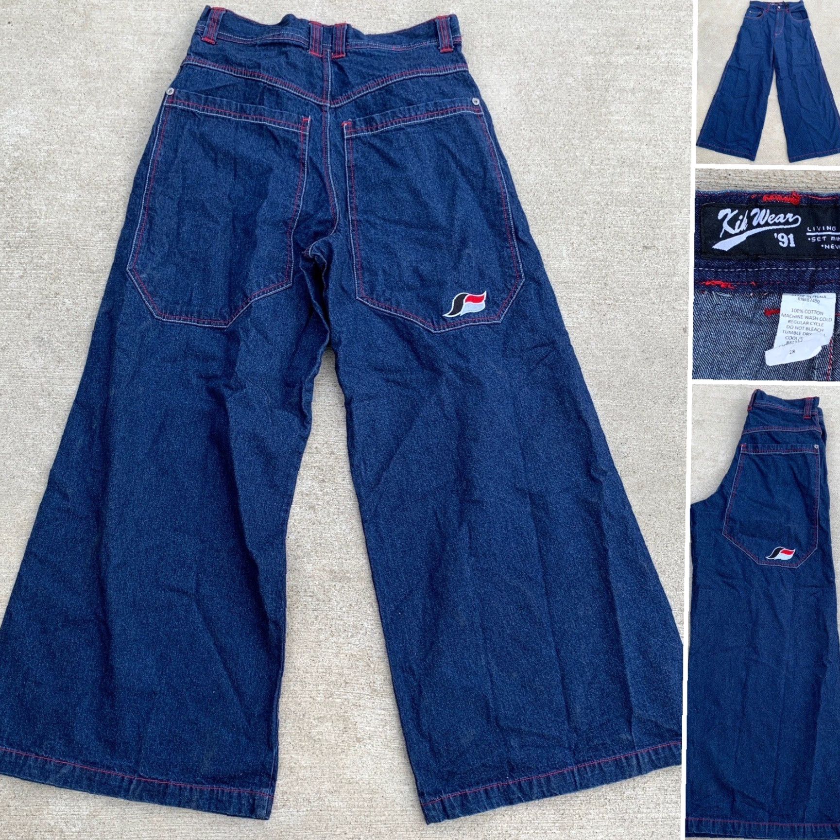 Vintage VINTAGE Kikwear Jeans Hip Hop Style Wide-Leg 28 Men Blue Denim Cotton 1991 Kikwear Size 28 Jeans Size US 28 / EU 44 - 3 Thumbnail