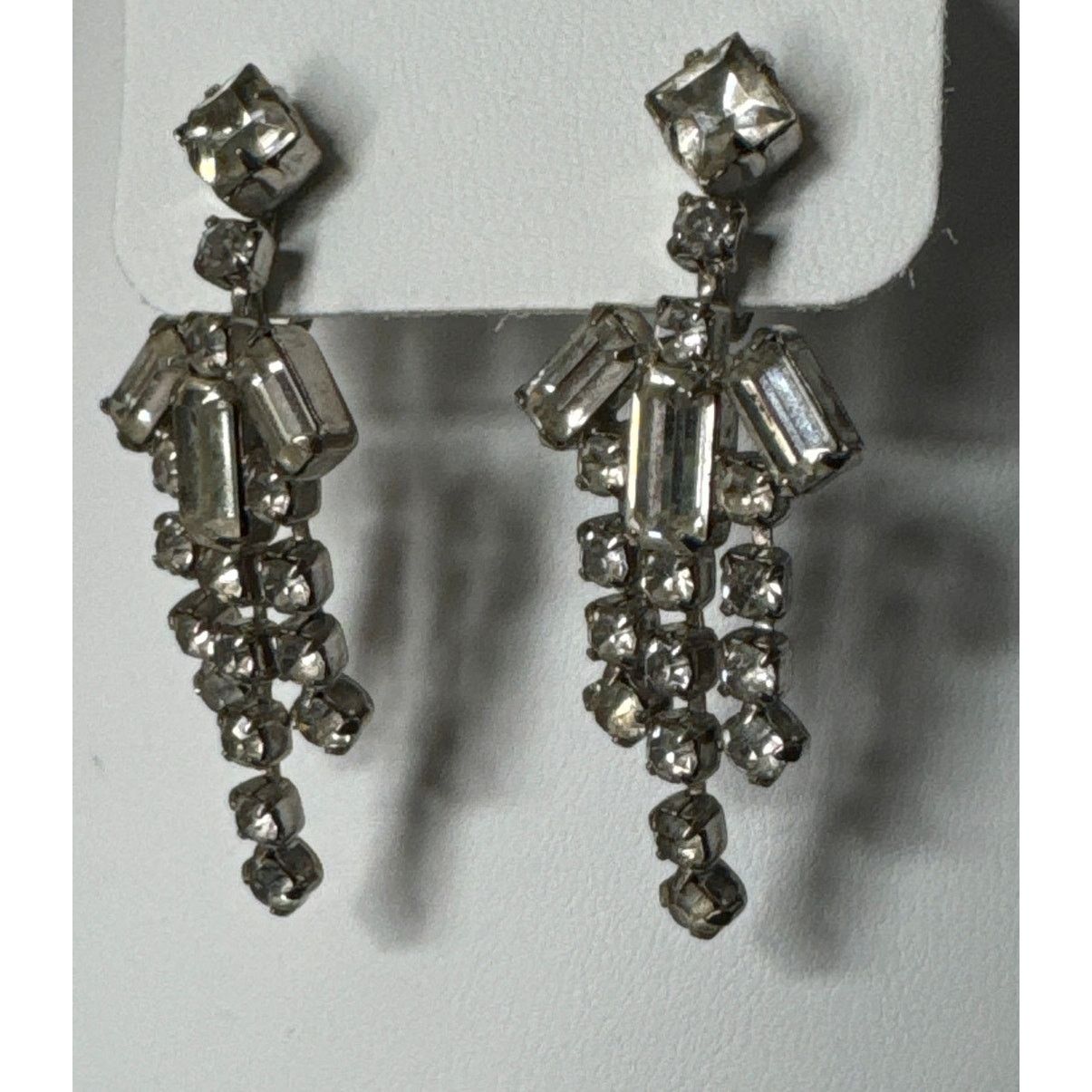 Vintage Vtg Art Deco-Style Rhinestone Chandelier Clip On Earrings Size ONE SIZE - 5 Thumbnail