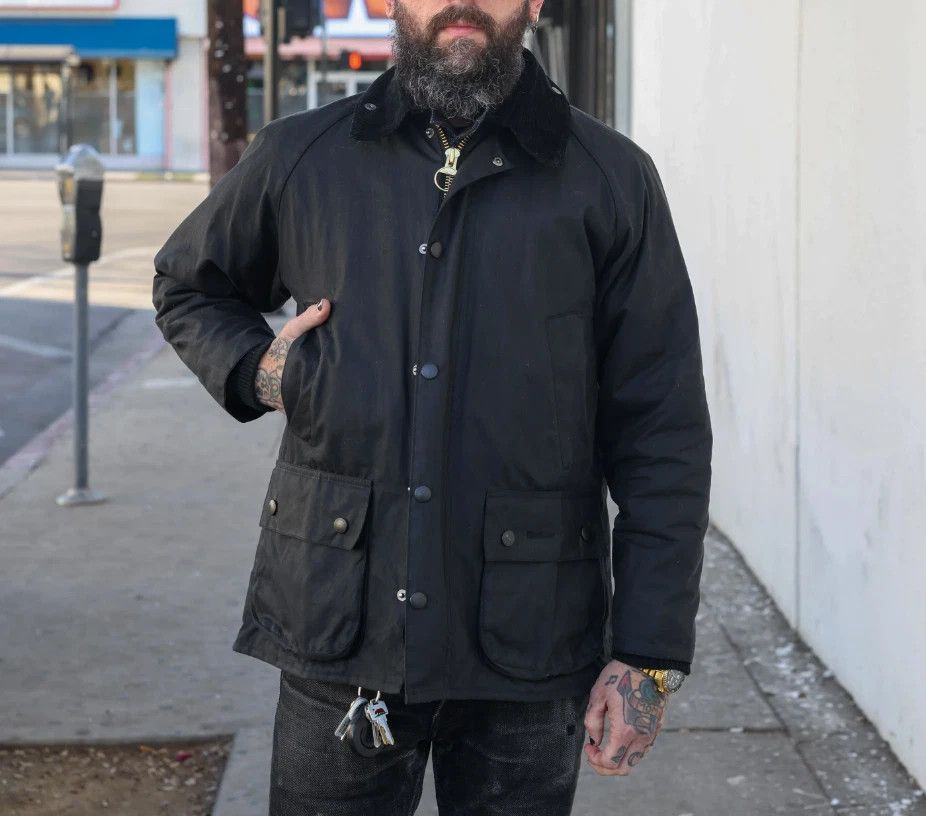 Barbour sz 44~Black~Barbour Classic BEDALE Wax Jacket U.K. made Size US M / EU 48-50 / 2 - 2 Thumbnail