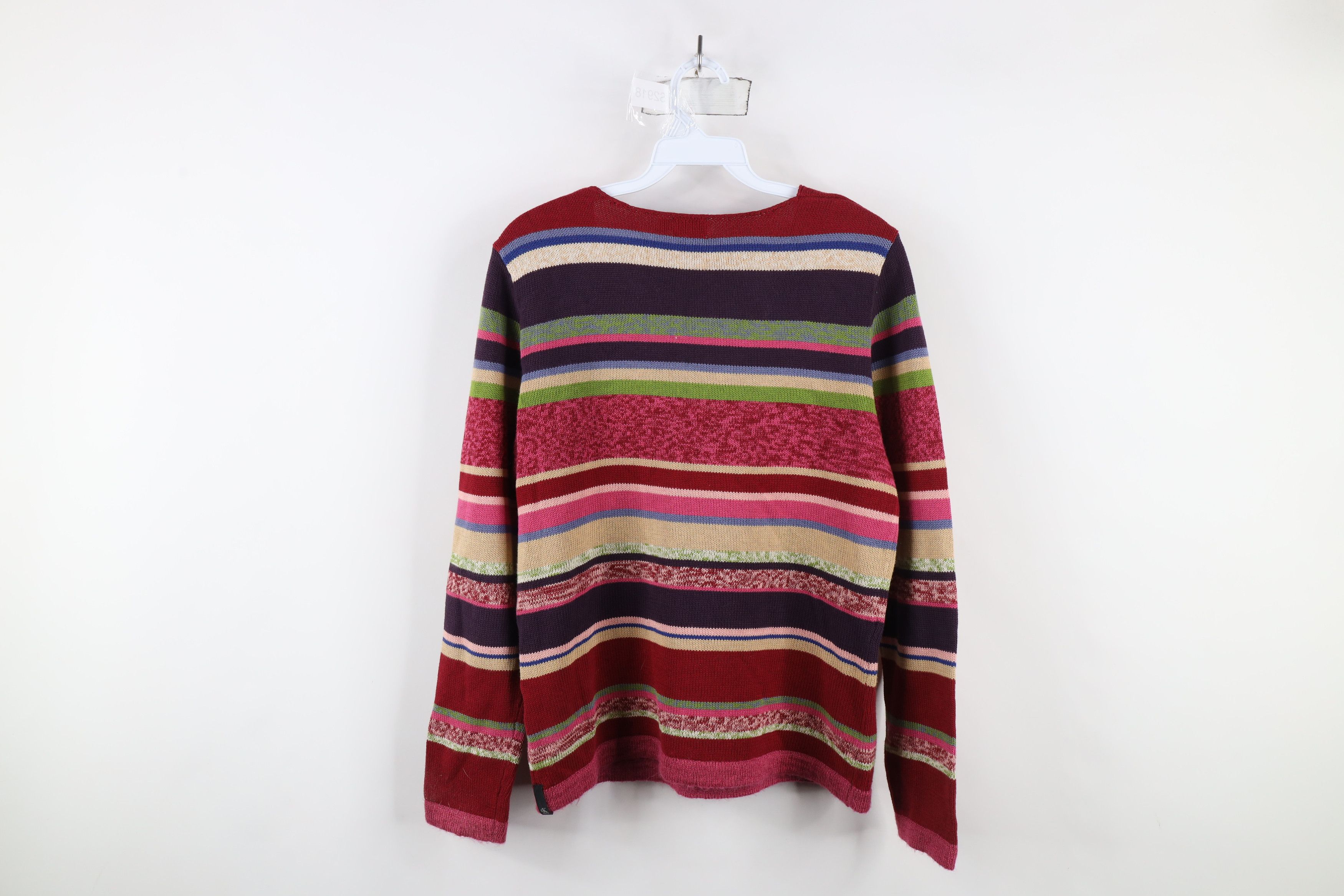 Calvin Klein × Vintage Vintage 90s Y2K Calvin Klein Rainbow Striped Knit Sweater Size M / US 6-8 / IT 42-44 - 6 Thumbnail