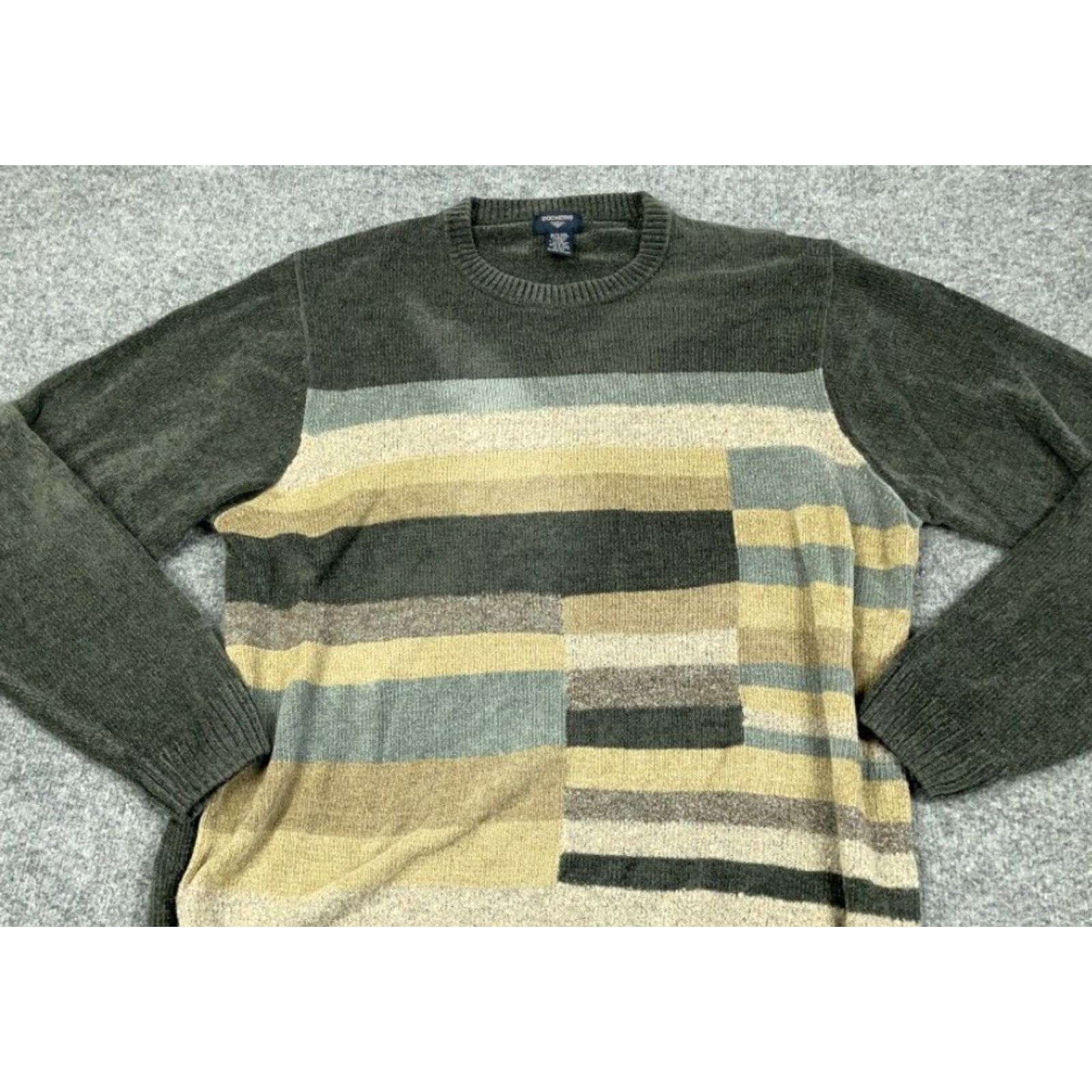 Dockers VINTAGE Dockers Sweater Adult XL Tall Gray Geometric Pattern Lightweight Pullover Crew Neck Knit 90s Dad Retro Mens Size US XL / EU 56 / 4 - 7 Thumbnail