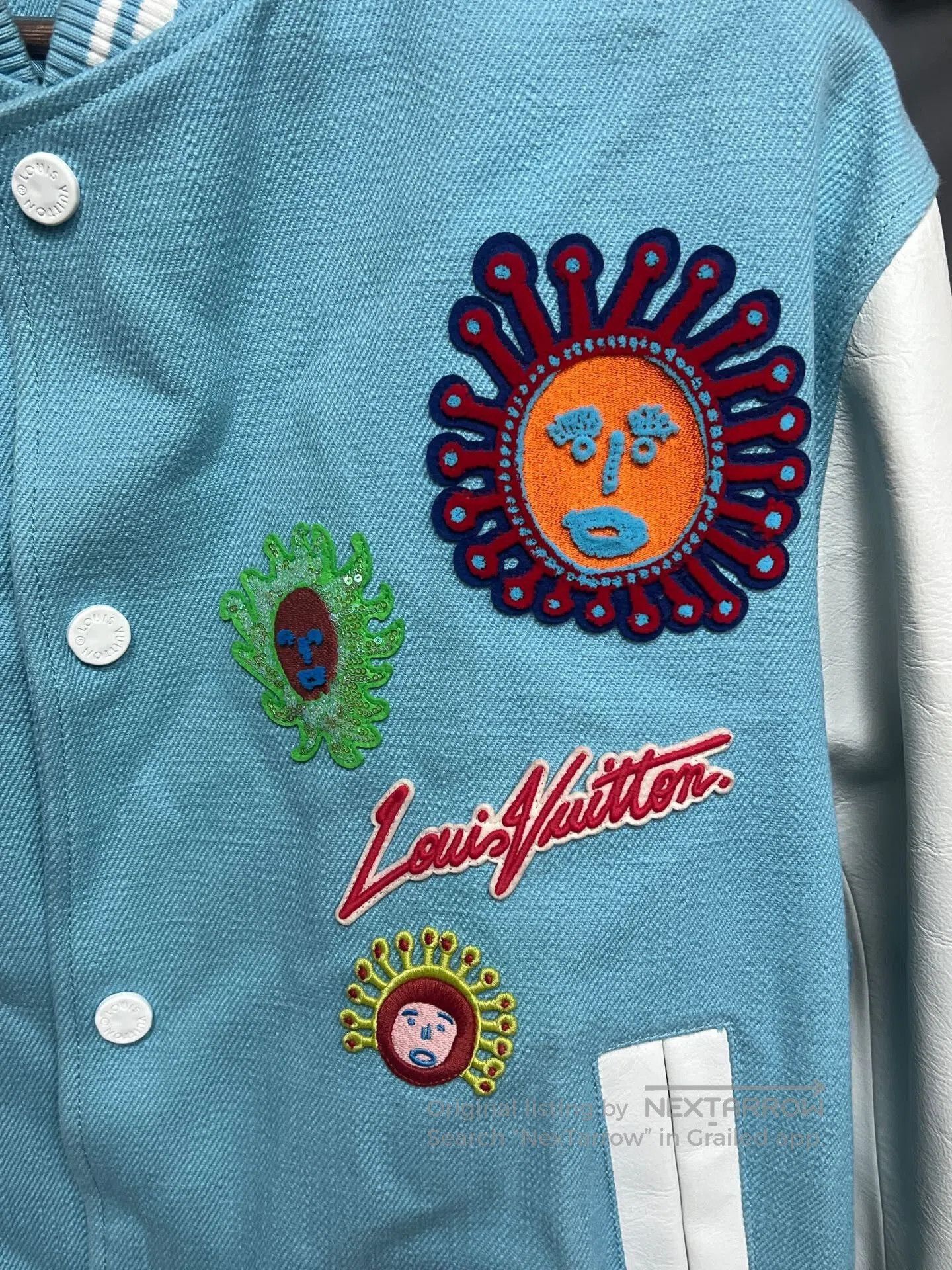 Louis Vuitton Louis Vuitton Blue and White Embroidered Jacket. Size US L / EU 52-54 / 3 - 3 Thumbnail