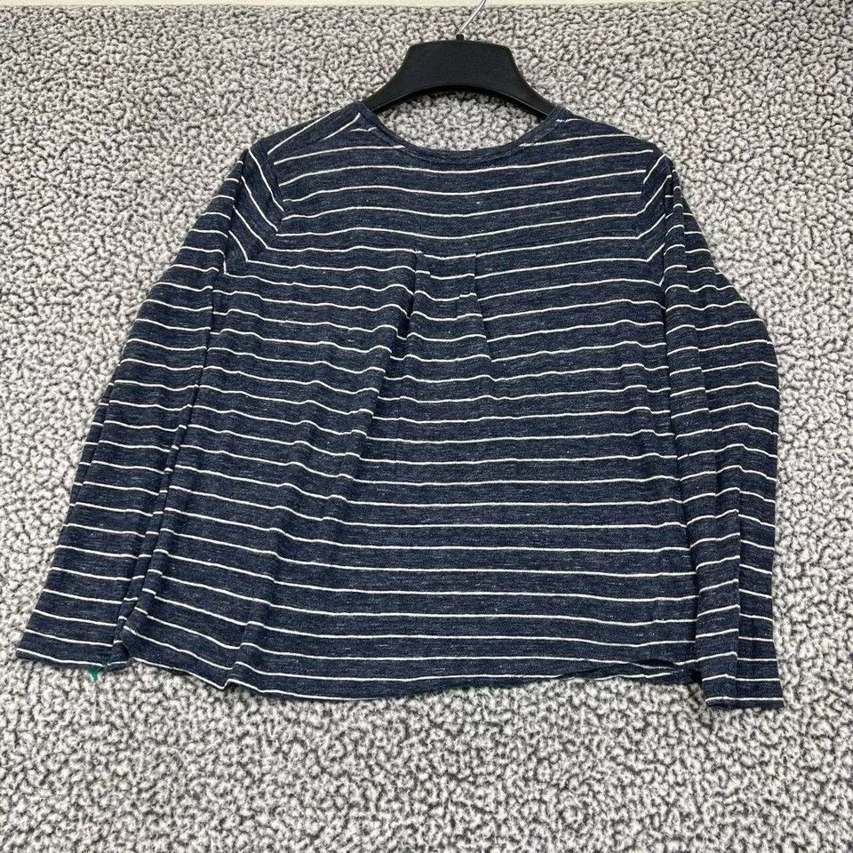 Vince Vince Shirt Women Blue Striped Long Sleeve Top Crew Neck XS Size XS / US 0-2 / IT 36-38 - 6 Thumbnail