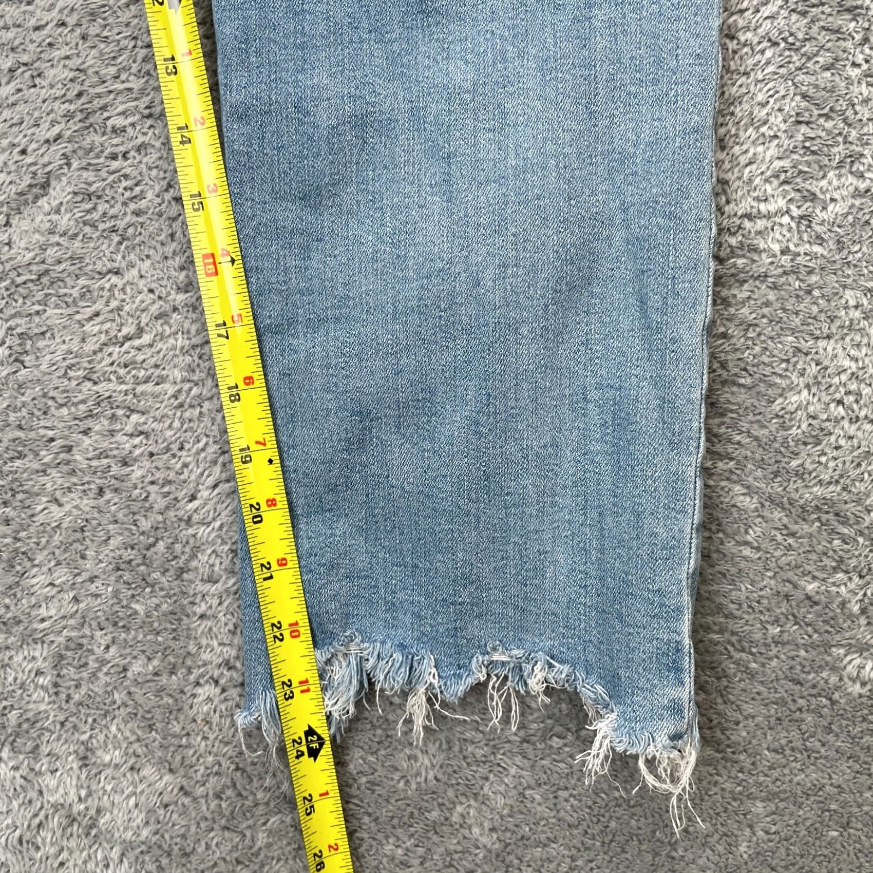 Denime Judy Blue Jeans Womens 32 Blue Straight Leg Denim Cotton Distressed Stretch Boho Jeans 5-Pocket Regular Inseam 24 in Blue Size 36" / US 14 / IT 50 - 7 Thumbnail