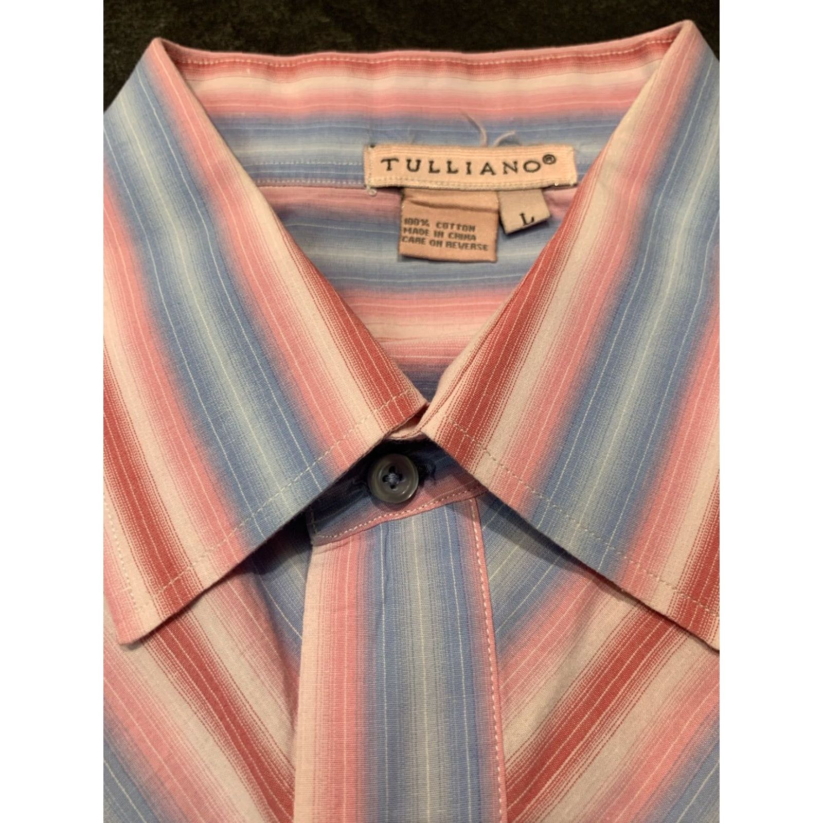 Pinko TULLIANO Shirt Men Large L Casual Button-Up Long Sleeve Striped Pink Cotton Size US L / EU 52-54 / 3 - 4 Thumbnail