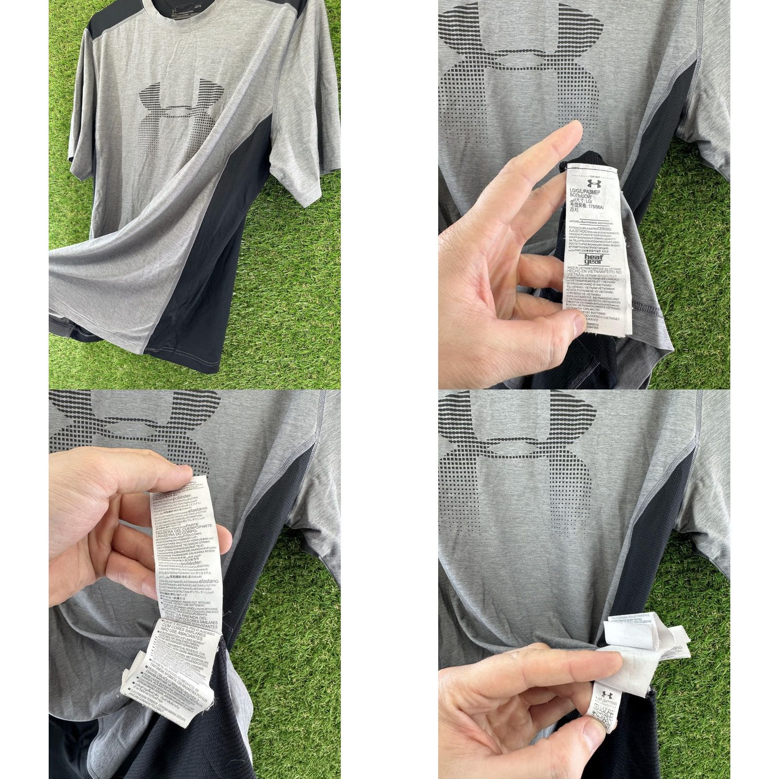 Under Armour UNDER ARMOUR Shirt Men 2017 HeatGear Jersey Short Sleeve Crew Neck Size L Gray Black Size US L / EU 52-54 / 3 - 8 Thumbnail