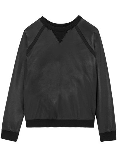 o1s1wg110724 Raglan Sweater in Lambskin in Black