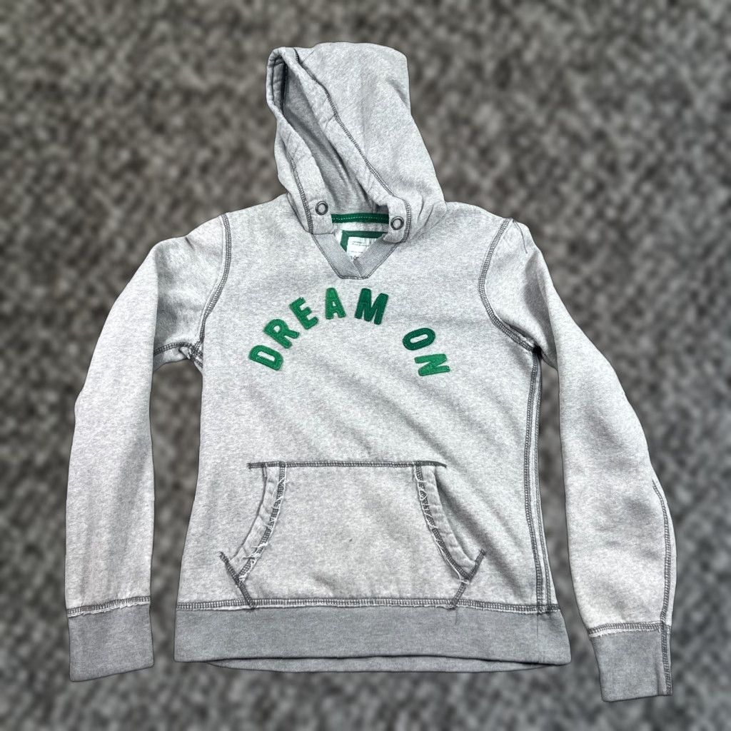 Vintage Aéropostale Dream On Exposed Seam Hoodie Pullover Sweatshirt Long Sleeve Gray M Size M / US 6-8 / IT 42-44 - 1 Thumbnail