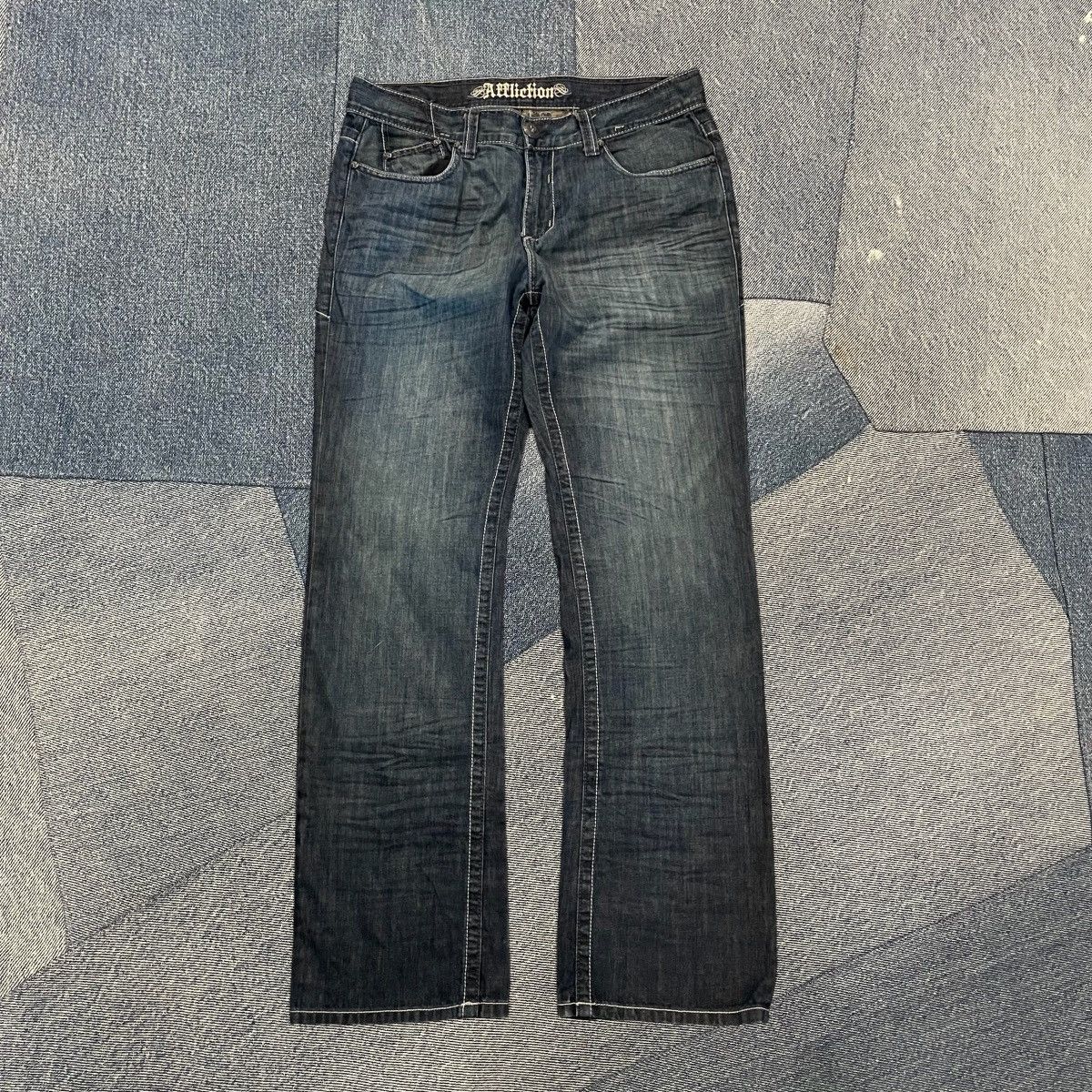 Affliction × Vintage CRAZY Y2K Affliction Skull Essential Denim Pants Size US 36 / EU 52 - 3 Thumbnail