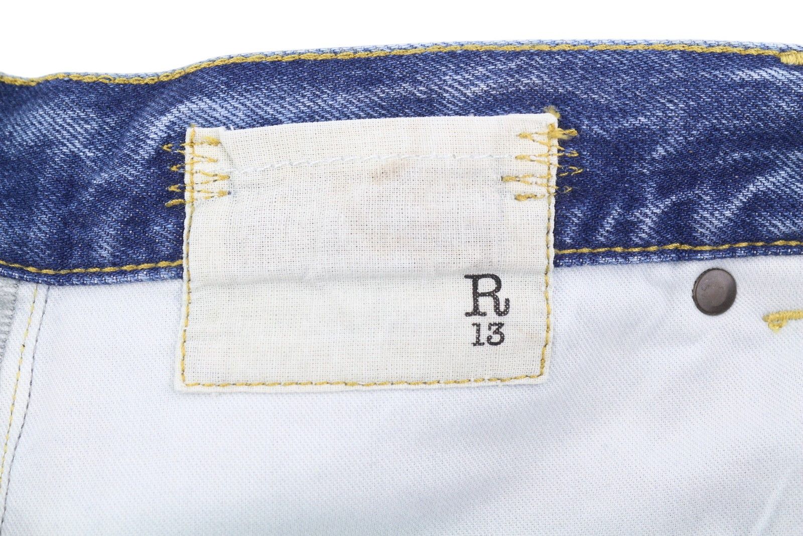 R13 CUFFED X-BF 28 Jasper Straight Faded Blue Zip PF25 86639 Size 28" / US 6 / IT 42 - 11 Thumbnail