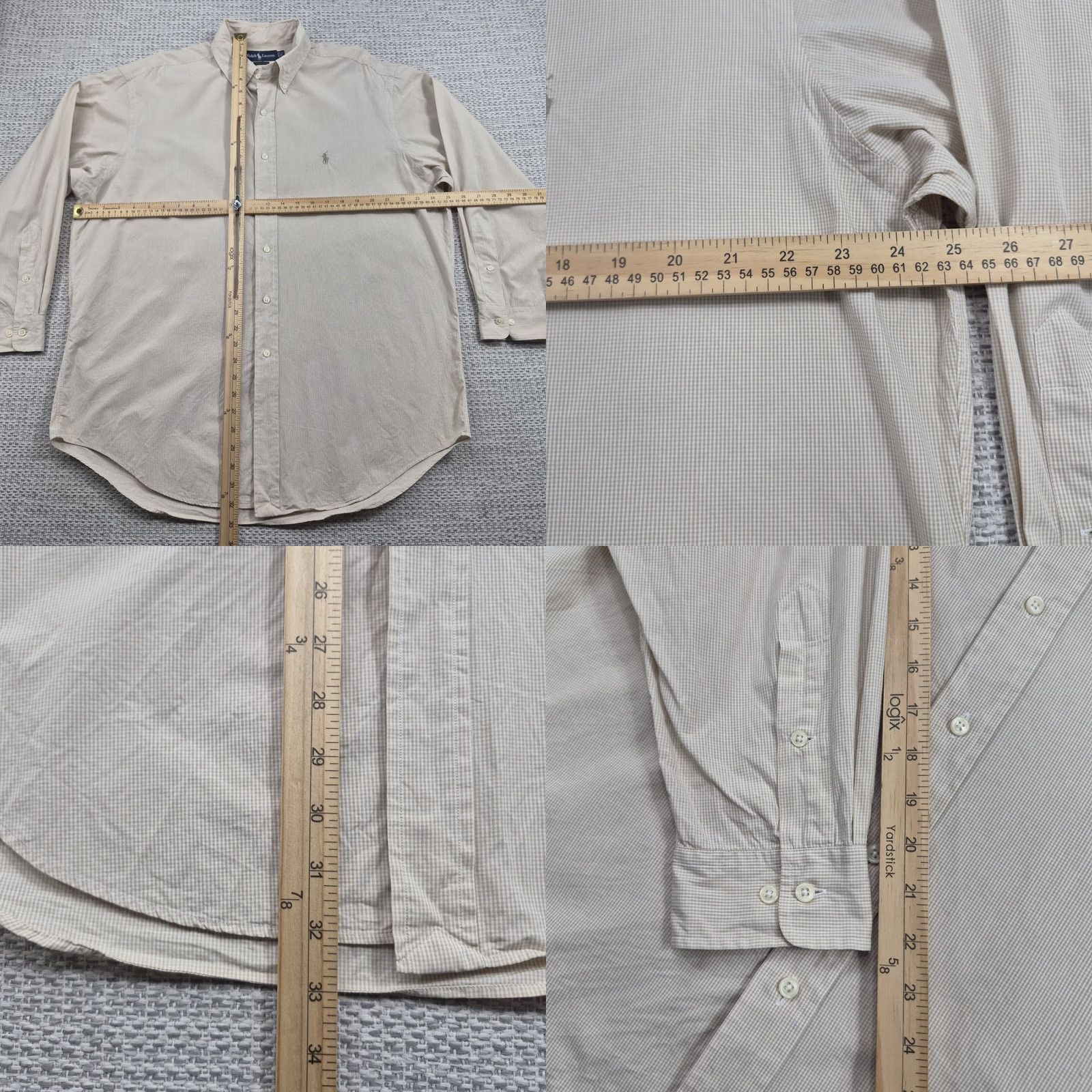 Ralph Lauren VINTAGE Ralph Lauren Dress Shirt Mens 16.5 32/33 Bieje Yarmouth Classic Fit Size 46R - 8 Thumbnail