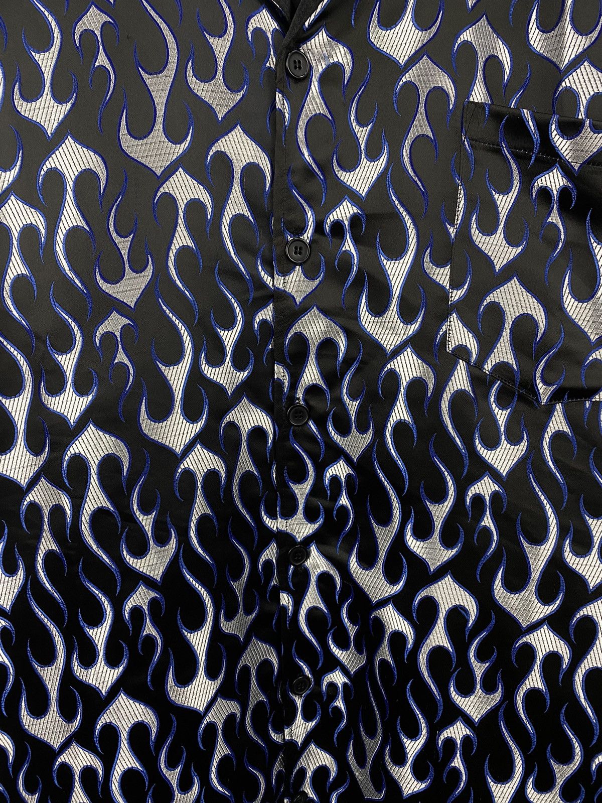 Vintage 🔥 Vintage 90s Blue Fire Shirt Choppers Rare Retro Hype Size US XXL / EU 58 / 5 - 3 Thumbnail