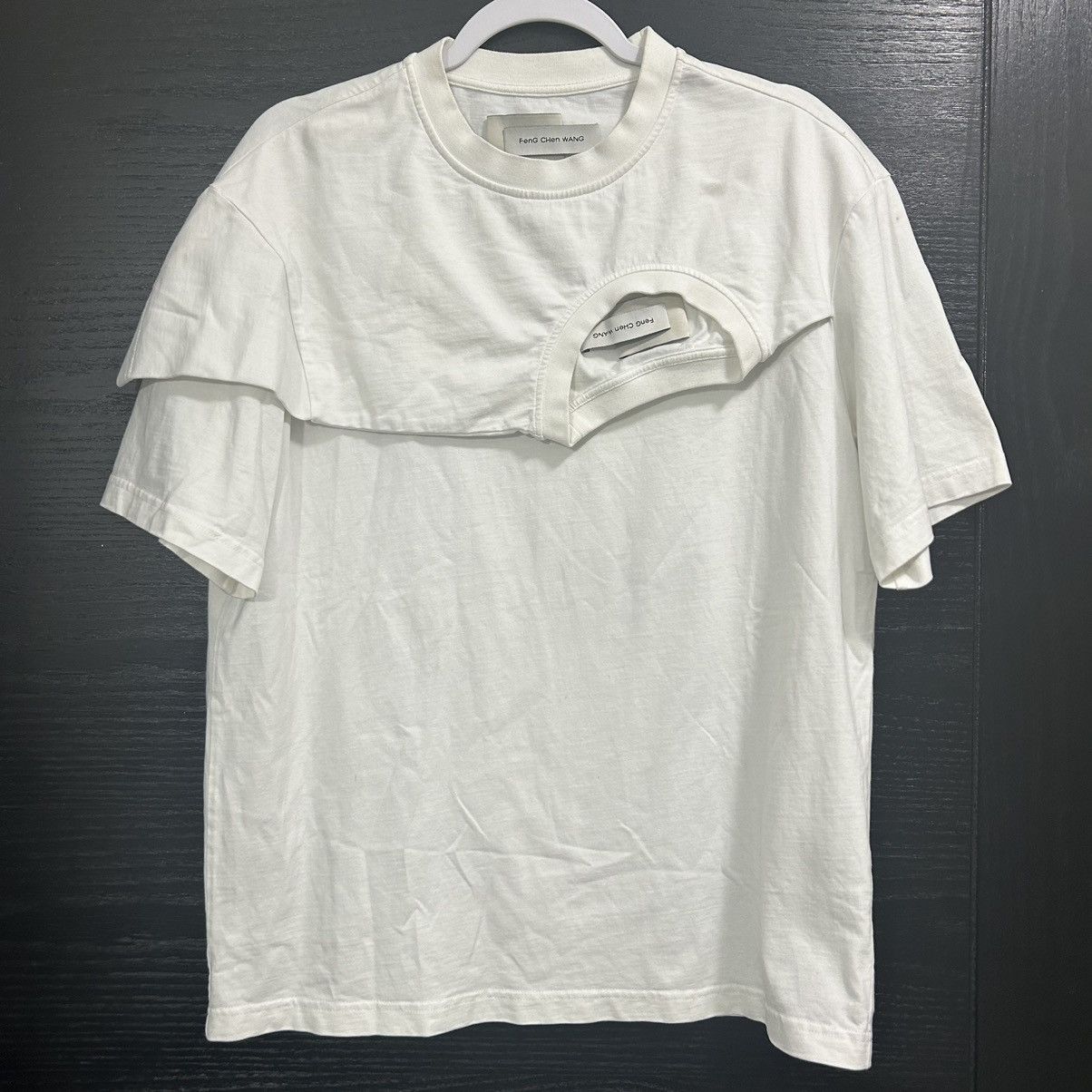 Feng Chen Wang Feng Chen Wang White Double Collar T-Shirt Size US XL / EU 56 / 4 - 1 Thumbnail