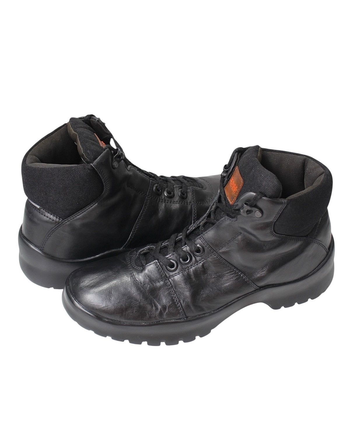Hugo Boss 2000S HUGO BOSS SPORT BLACK LEATHER COMBAT BOOTS Size US 10 / EU 43 - 3 Thumbnail