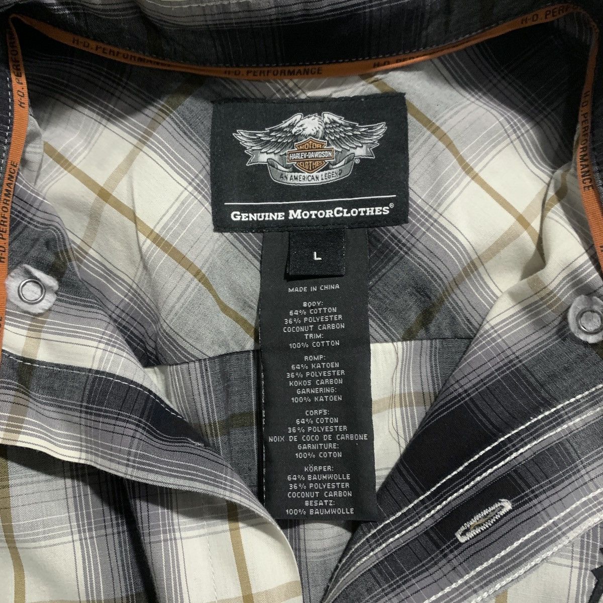 Harley Davidson Harley Davidson Plaid Camp Shirt Grey Large Embroidered SS Size US L / EU 52-54 / 3 - 11 Thumbnail