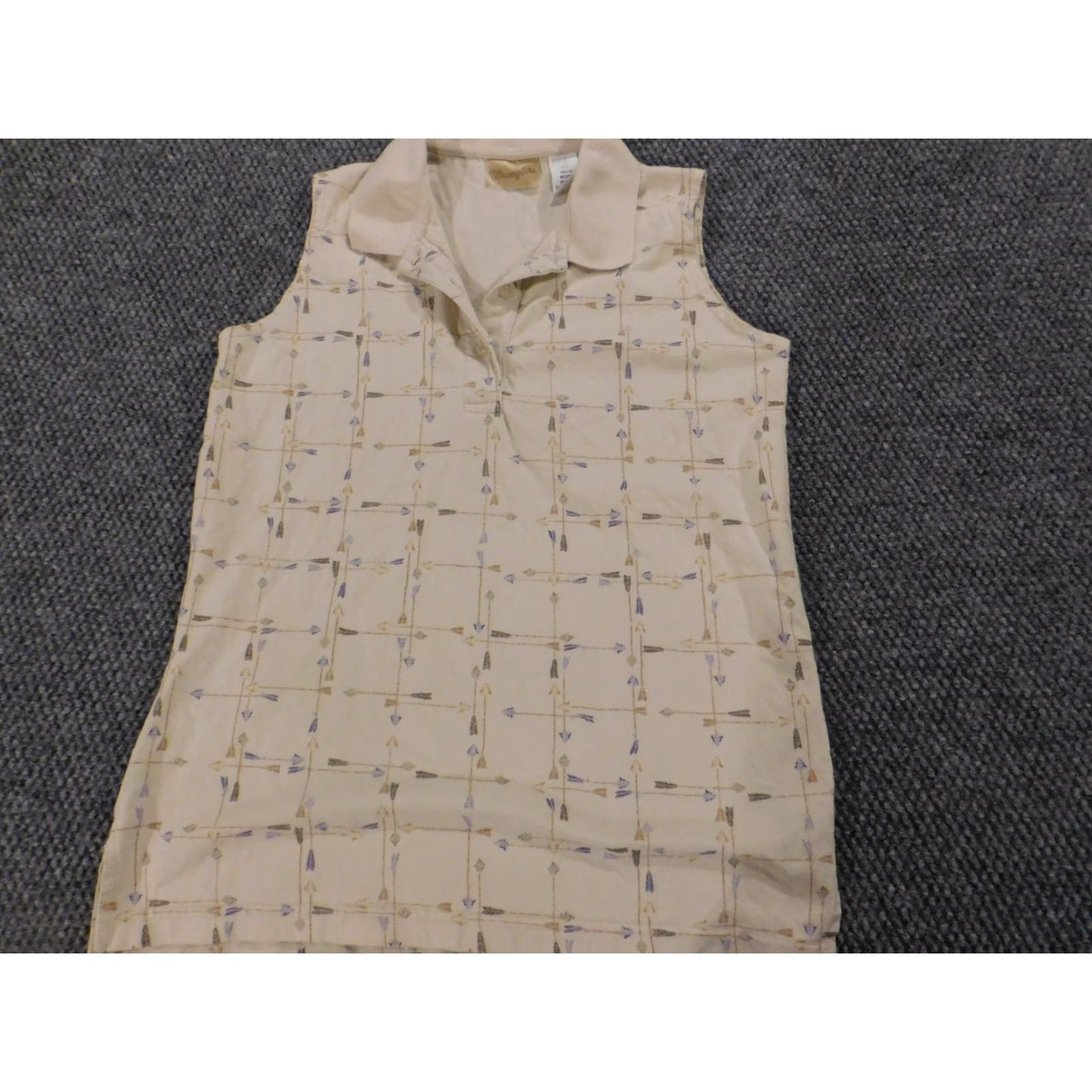 Wrangler Wrangler Blouse Womens S Beige Plaid Stretch Casual Western Button Long Sleeve Collared Pullover Cotton Polyester Rayon Vintage No Size S / US 4 / IT 40 - 3 Thumbnail