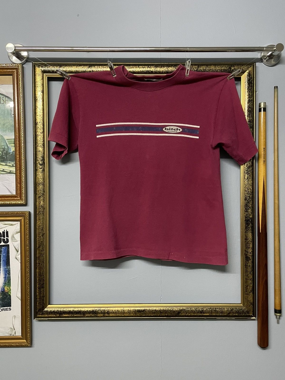 Vintage 1990s Single Stitch Bitch Skateboard Cropped Tshirt