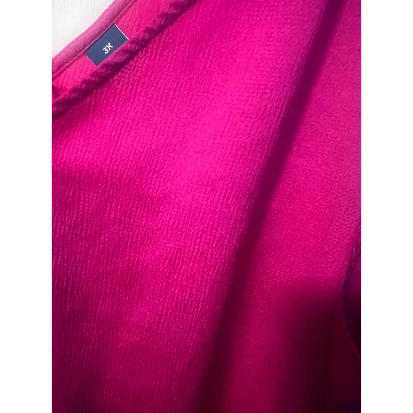 Old Navy Old Navy Womens 3X Fuchsia Double V-Neck Crepe Tank Size 3XL / US 20-22 - 5 Thumbnail