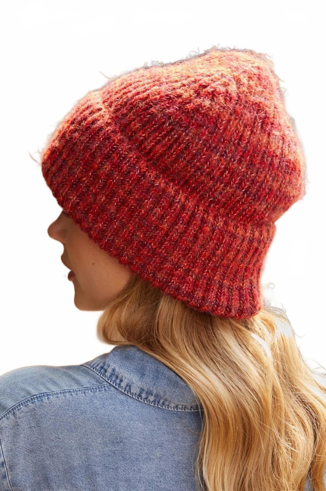 Hat Club Red Knit Beanie Hat - Warm Winter Essential Size ONE SIZE - 5 Thumbnail